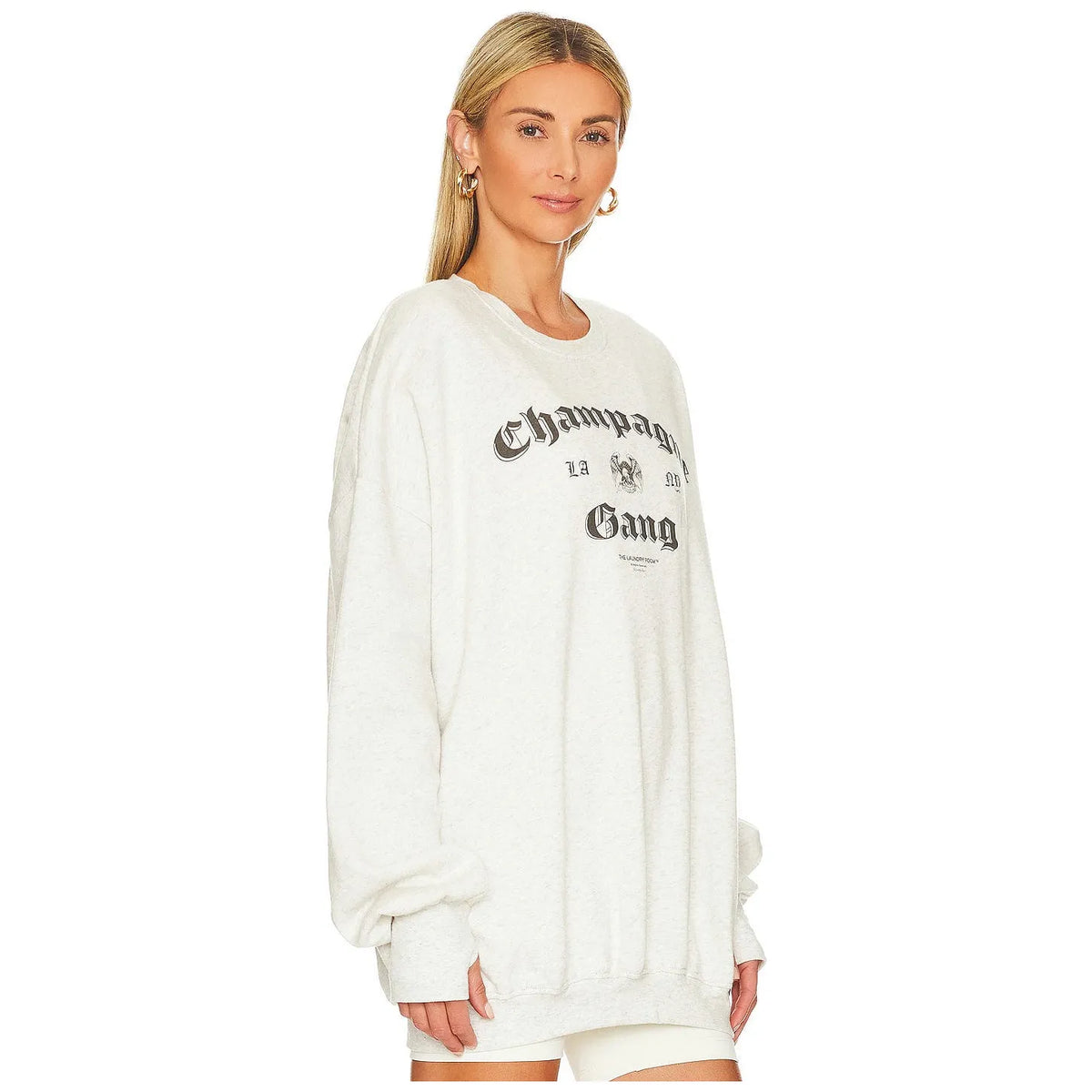 Cozy Laundry Room Champagne Gang Jumper features a vibrant graphic, perfect for casual wear and fun gatherings.