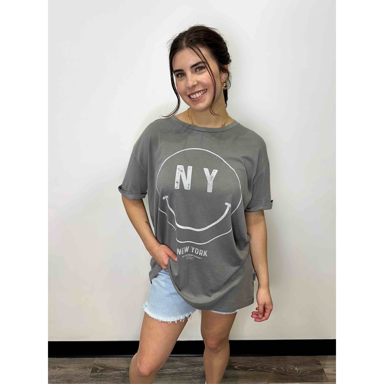 Laundry Room NY Smiley Oversized Tee