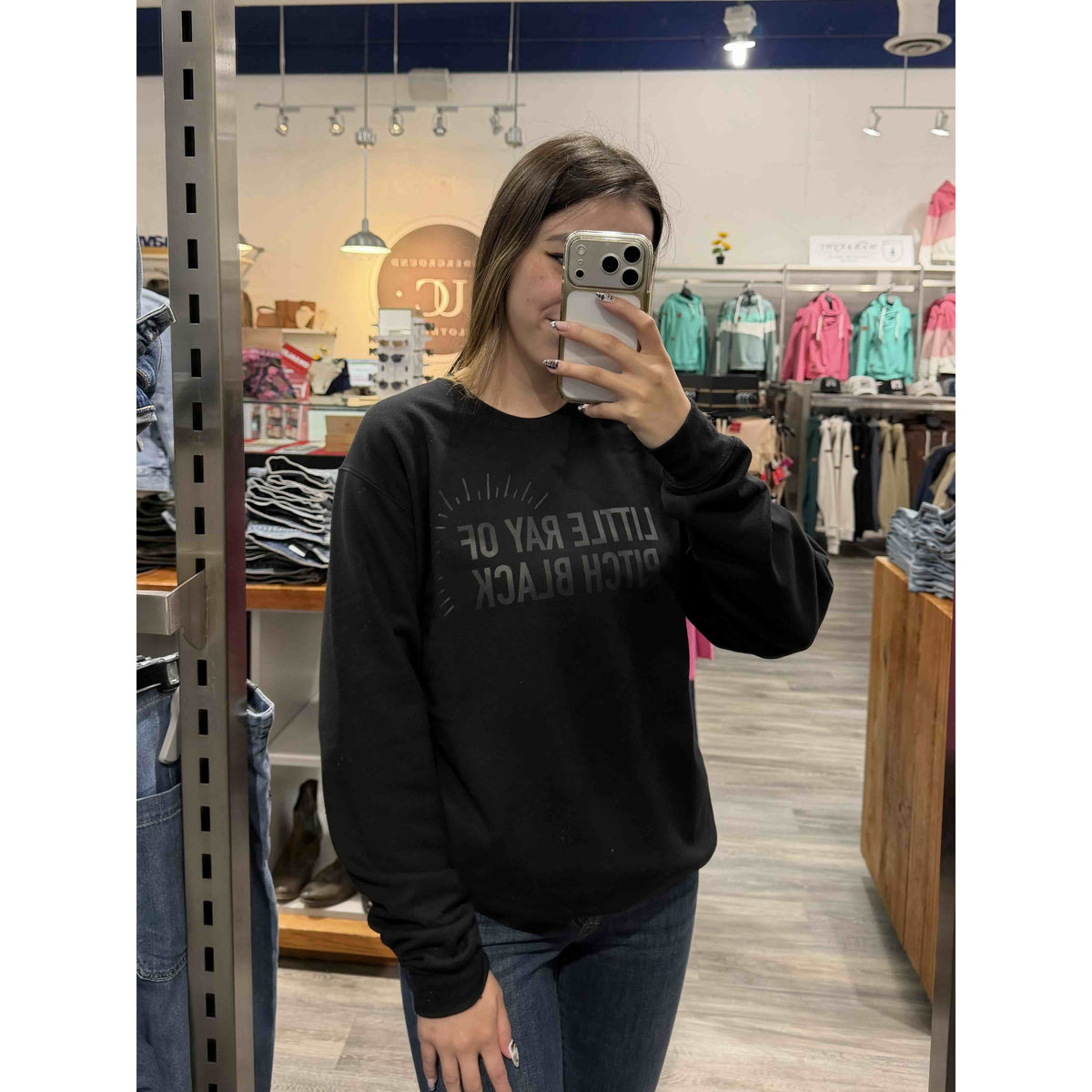 Little Ray of Pitch Black Crew Sweater