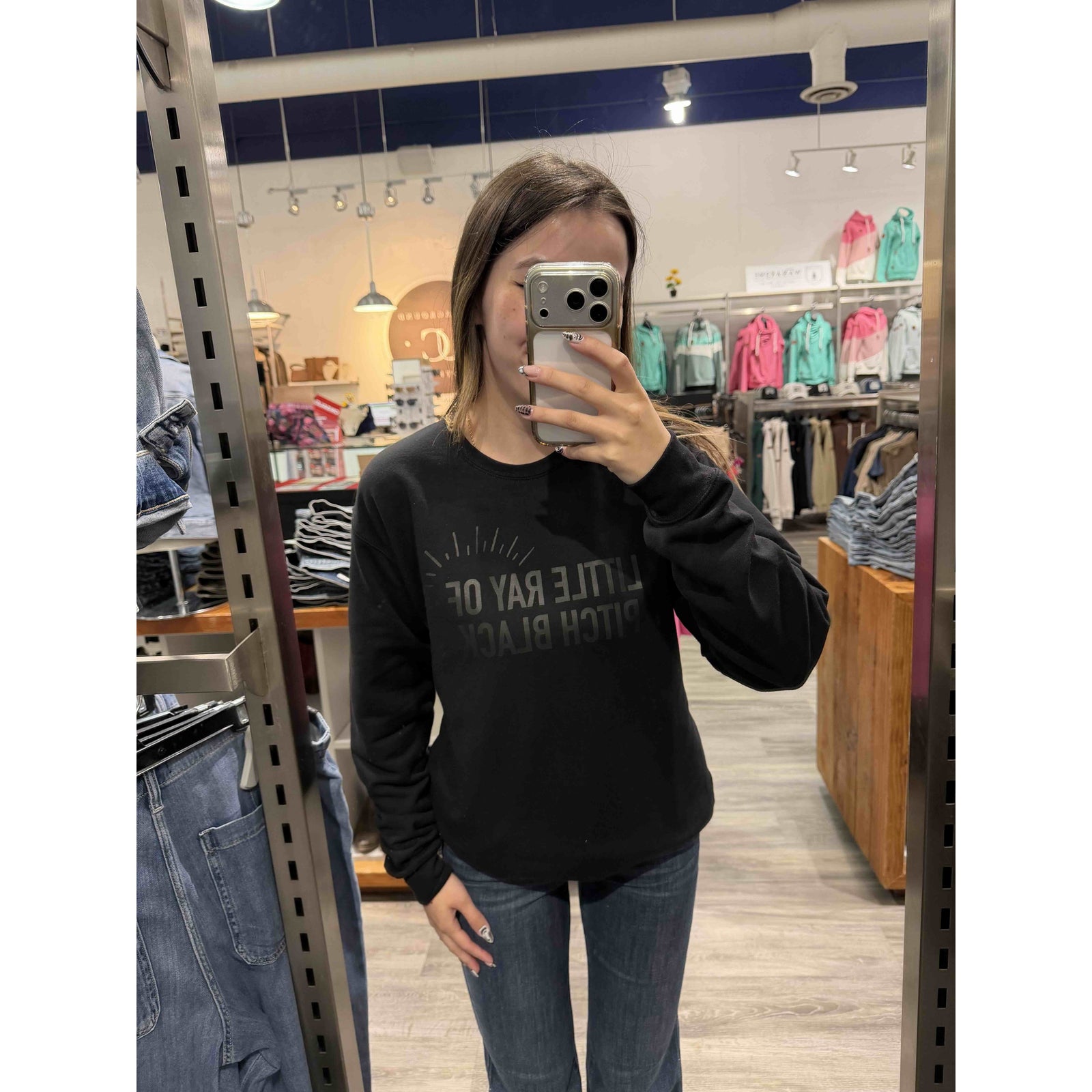 Little Ray of Pitch Black Crew Sweater