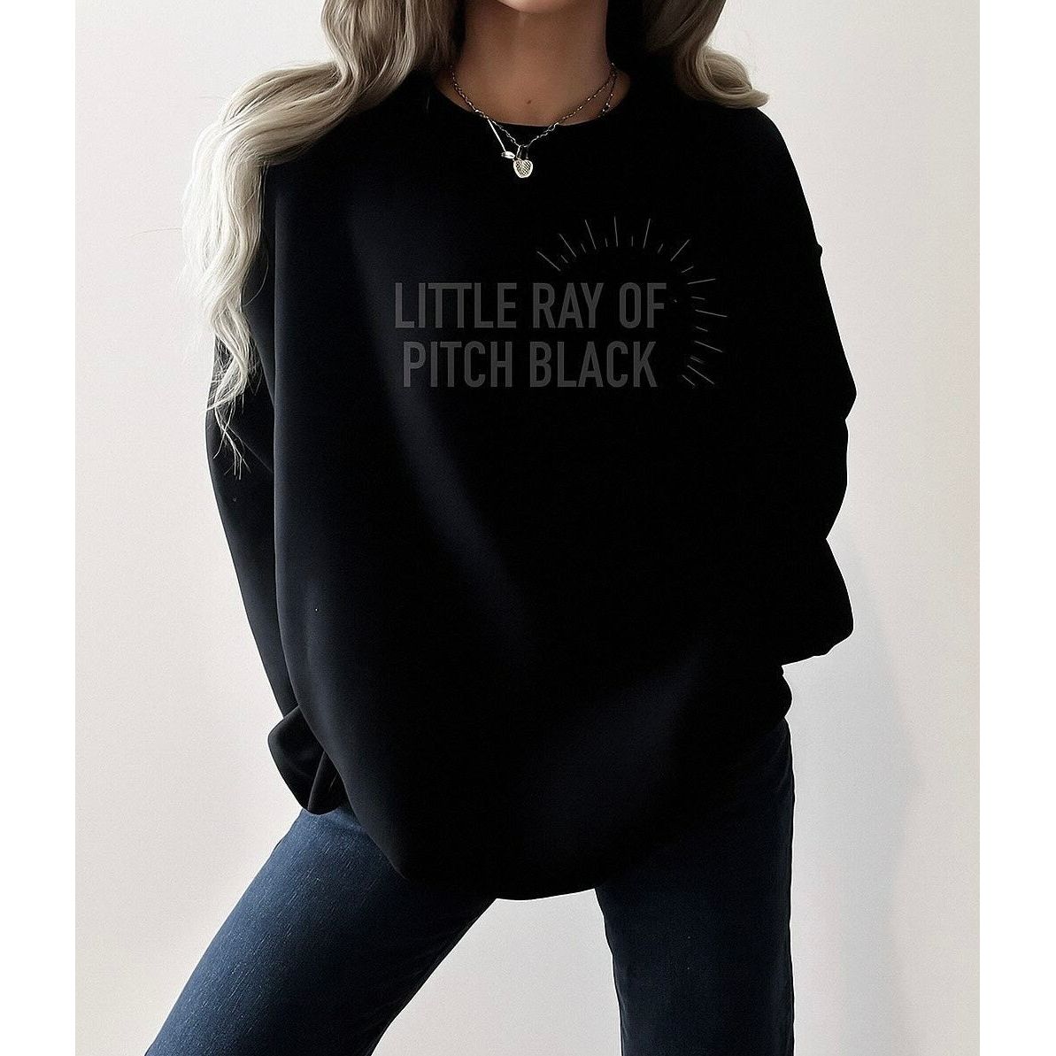 Little Ray of Pitch Black Crew Sweater