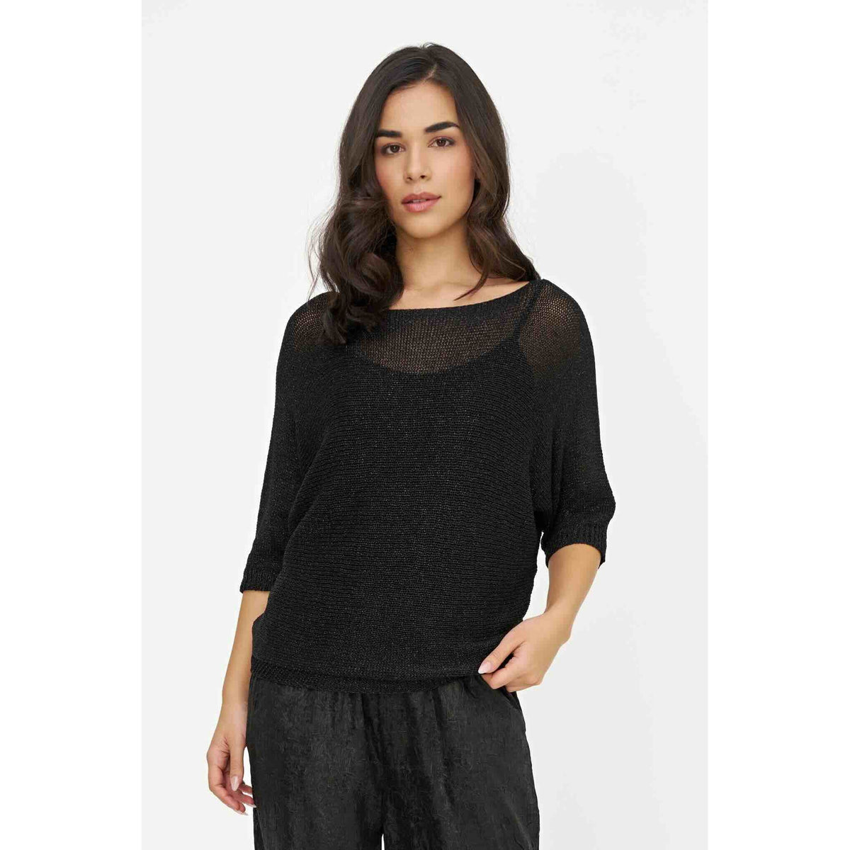 M Made in Italy Shimmer Sweater with Back Bow