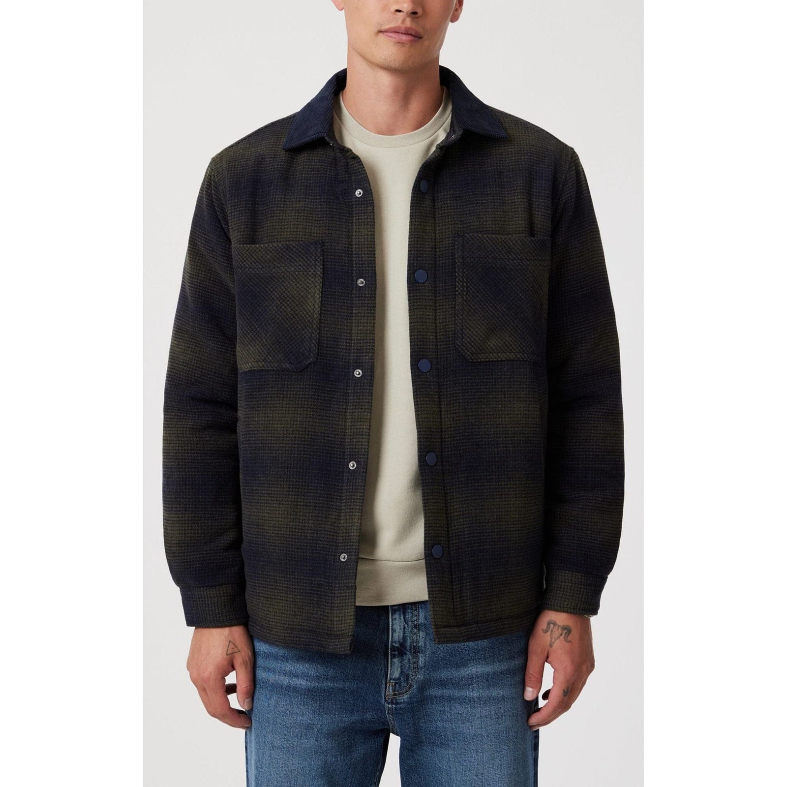 Mavi Jeans Khaki / S Mavi Plaid Shacket Khaki