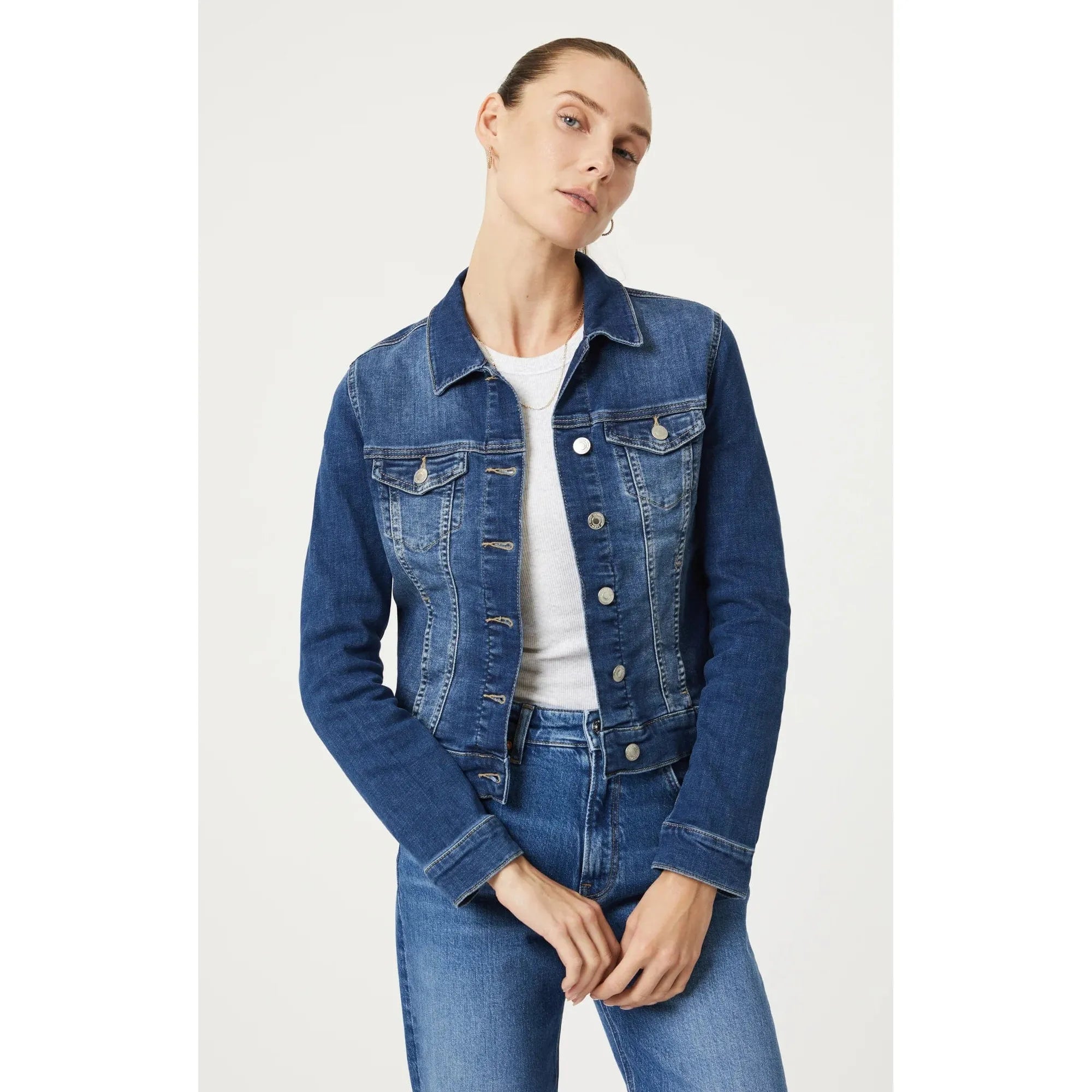 Blue jacket with blue jeans online