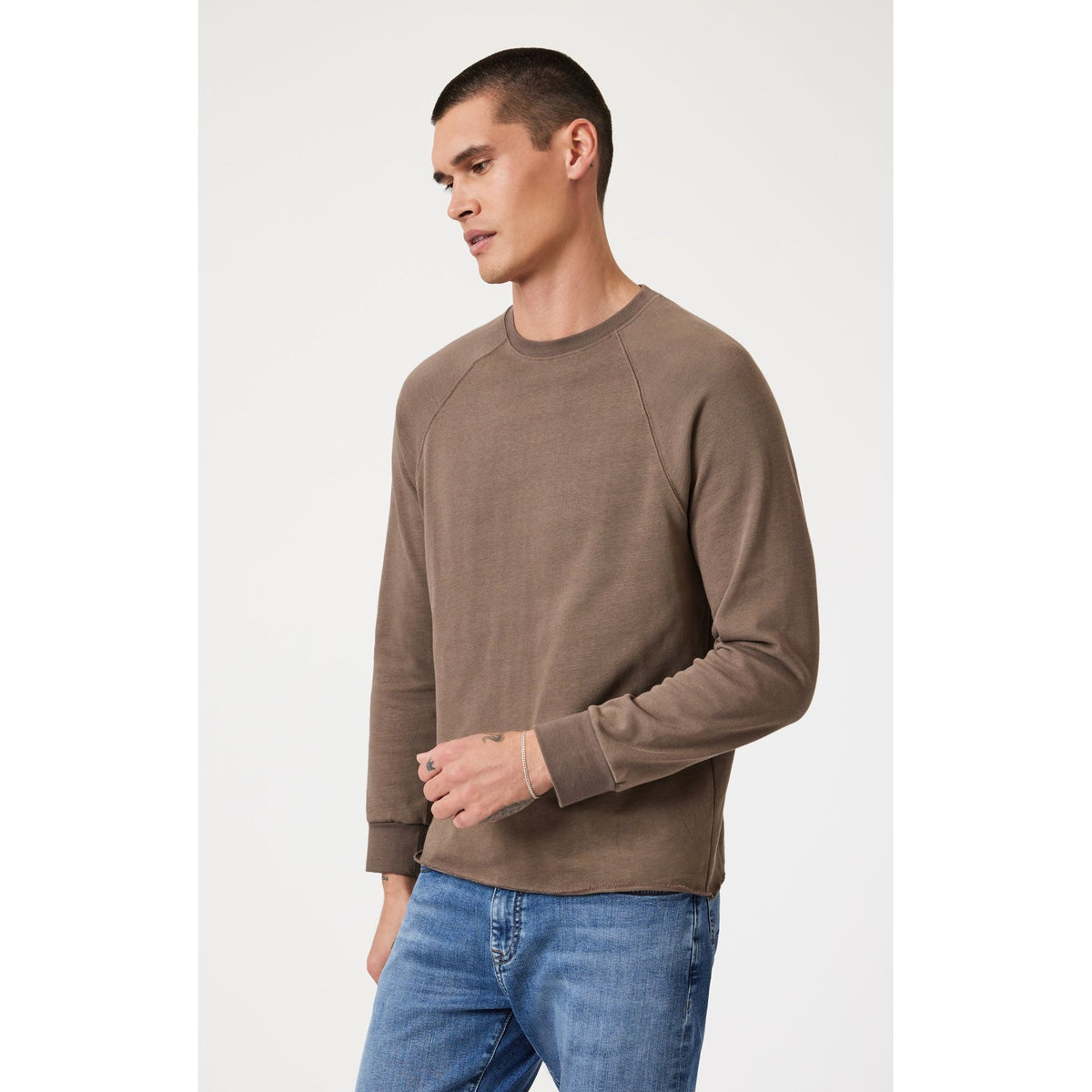 Mavi Long Sleeve Jersey Tshirt in light brown, featuring raglan stitching for a vintage-inspired look.