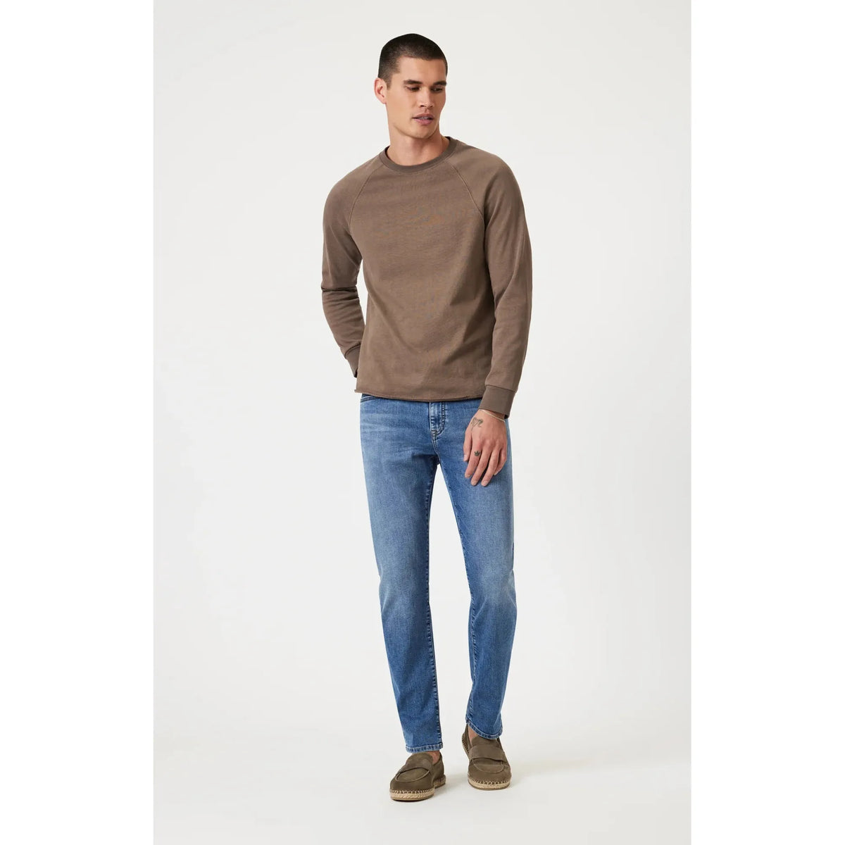 Mavi Long Sleeve Jersey Tshirt in rich light brown, featuring raglan stitching for a vintage-inspired look.