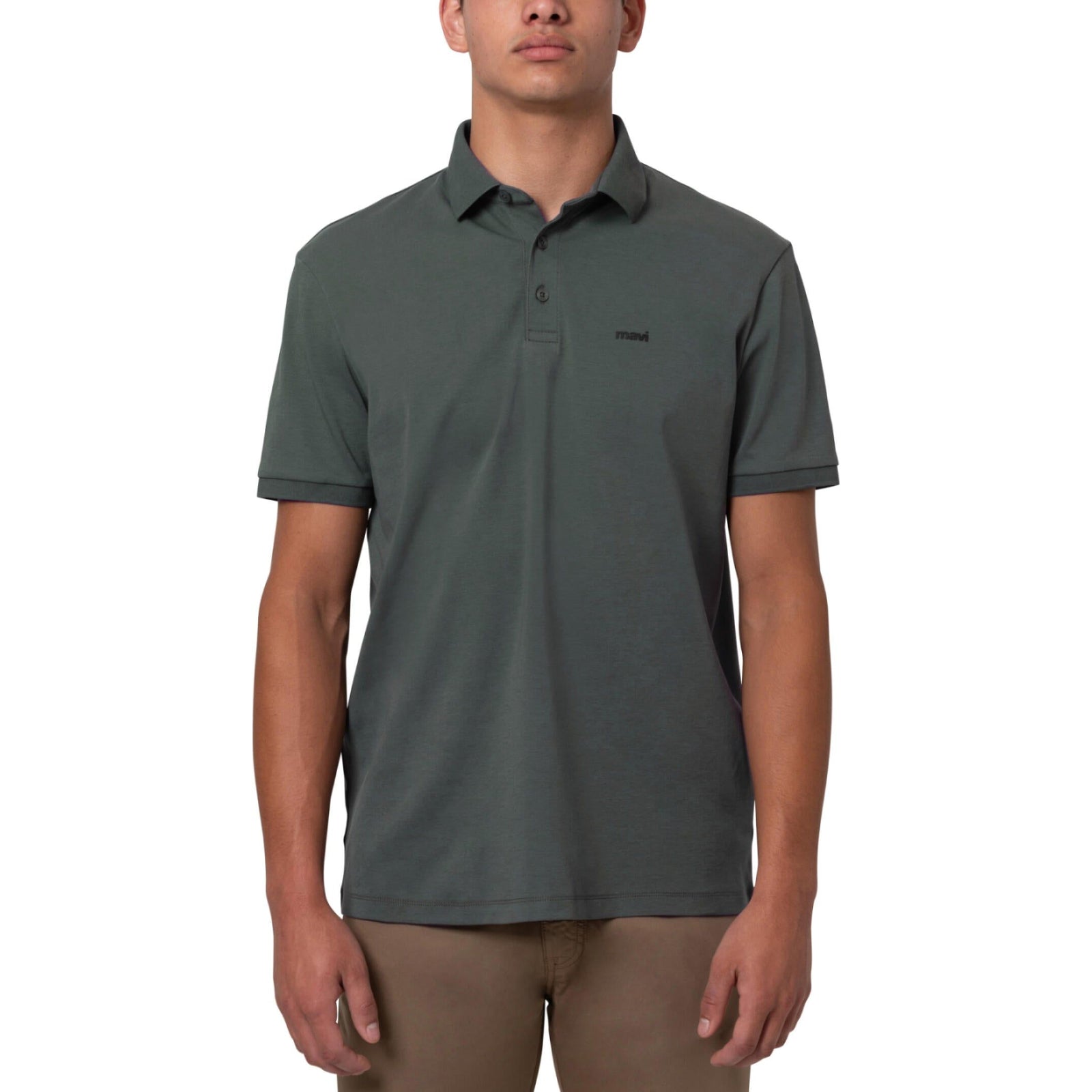 Mavi Athletic Polo Shirt in sleek black, featuring a slim fit, point collar, and small logo for timeless style.