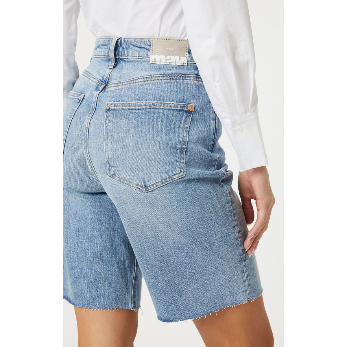 Mavi Selina Bermuda Shorts feature a light blue wash and a comfortable fit, perfect for effortless summer style.