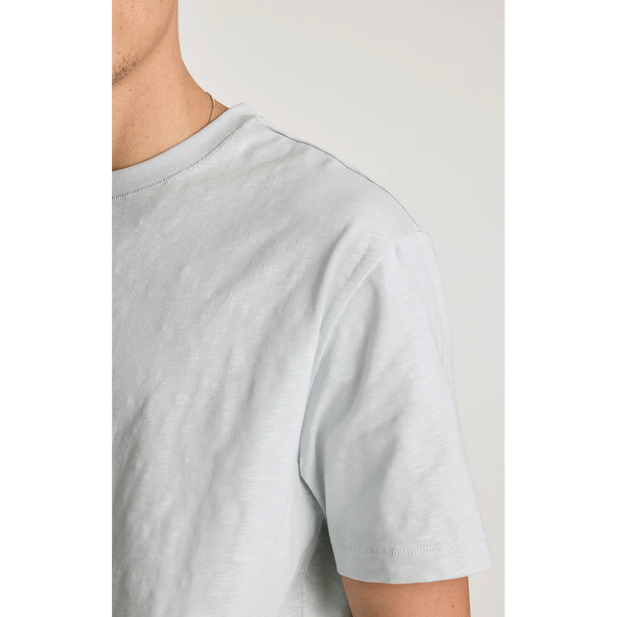 Light gray Mavi Slub Crew Neck Tee with textured slub fabric and relaxed fit.