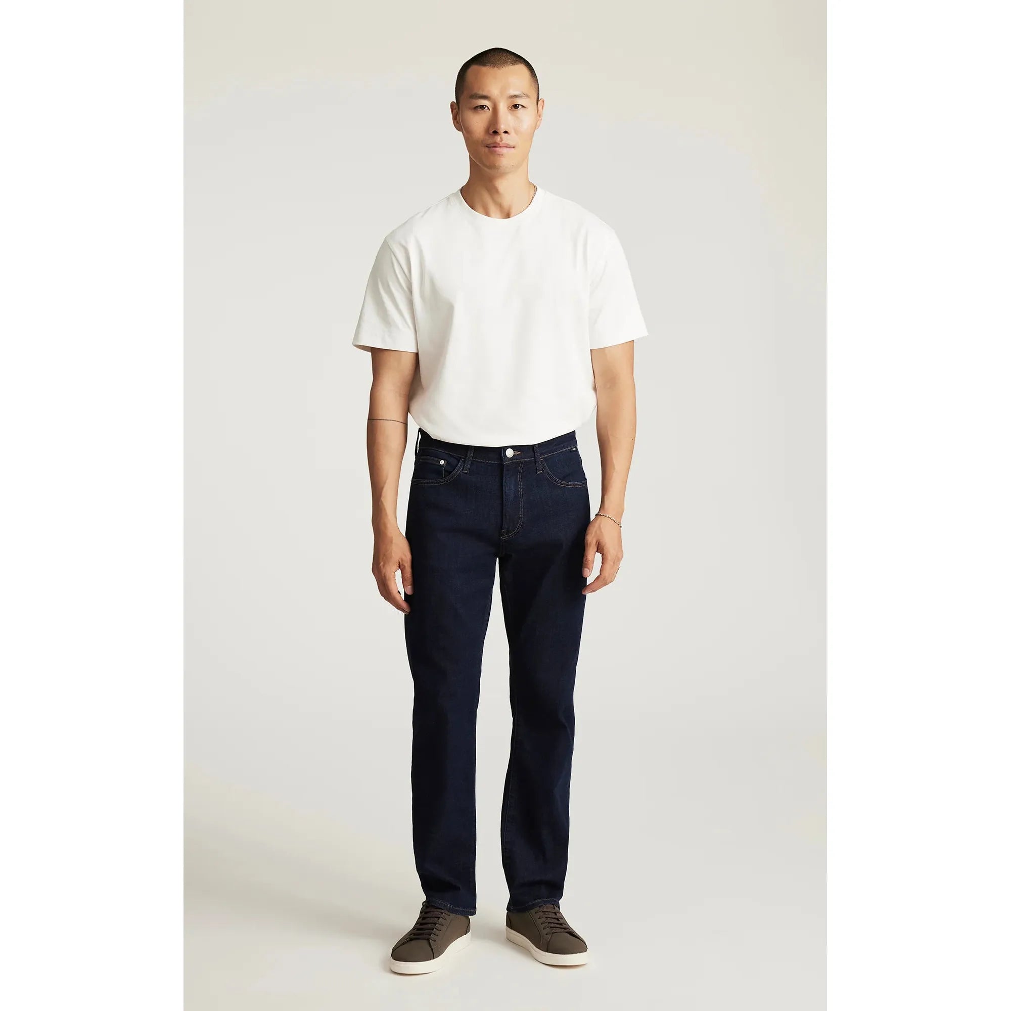 Mavi Zach Rinse Feather Blue Denim by Mavi — bold midnight blue straight-leg jeans with a confident fit.