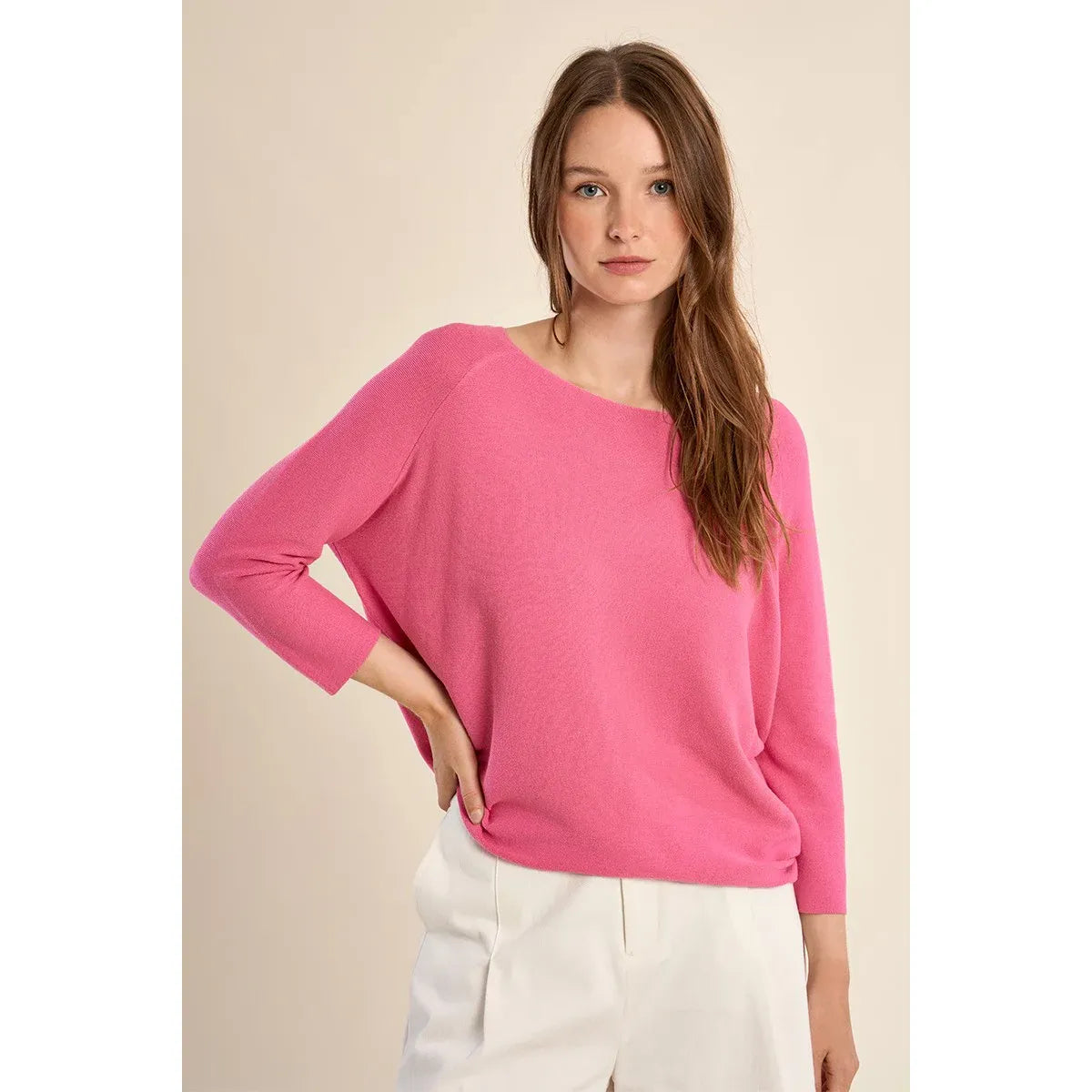 Molly Bracken Boat Neck Long Sleeve Sweater