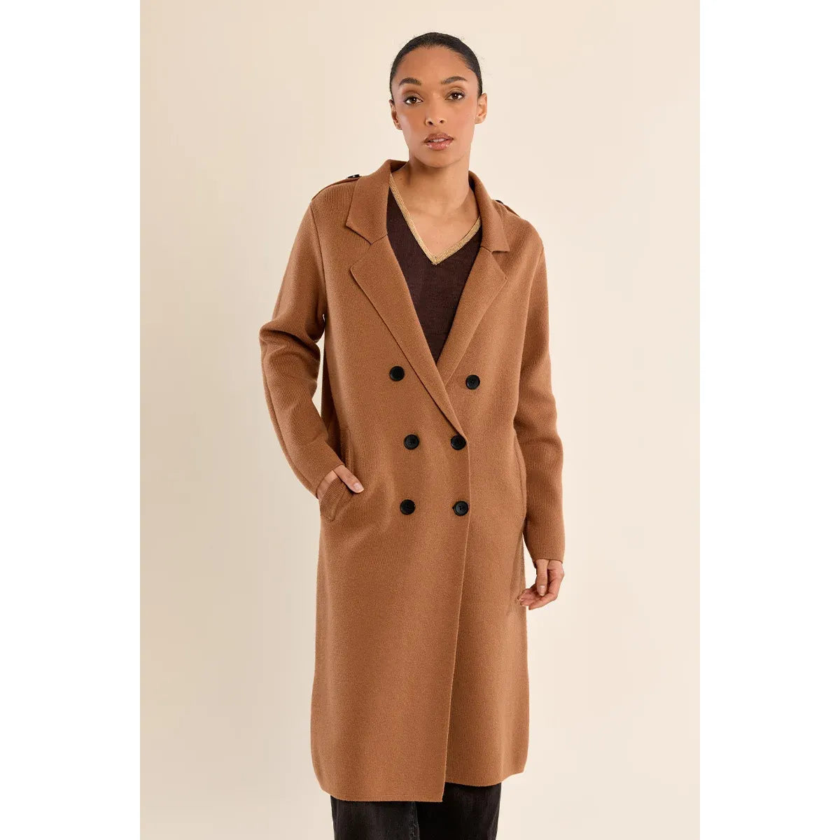 Molly Bracken Long Blazer Knit Coat