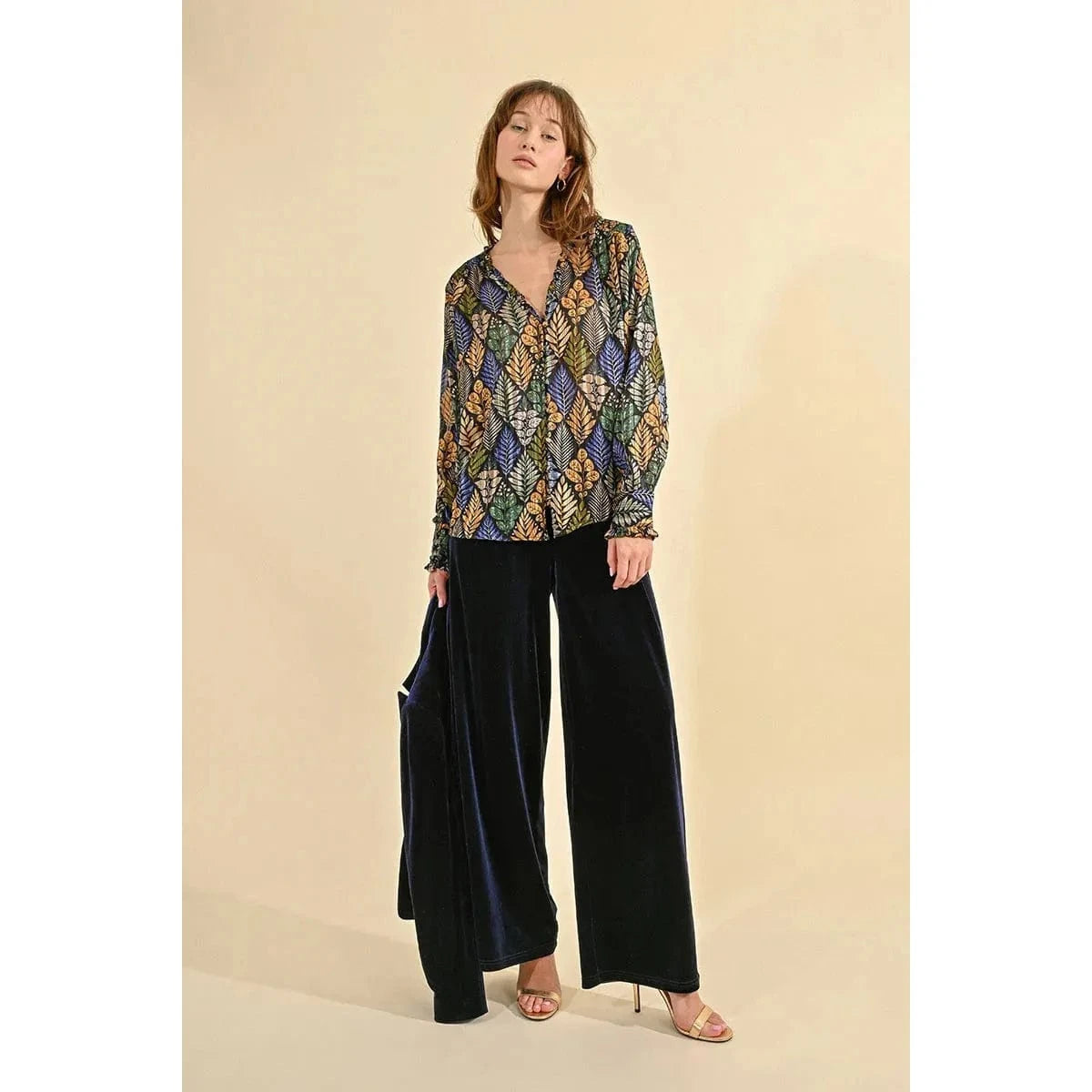 Molly Bracken Molly Bracken Flowing Velvet Pants