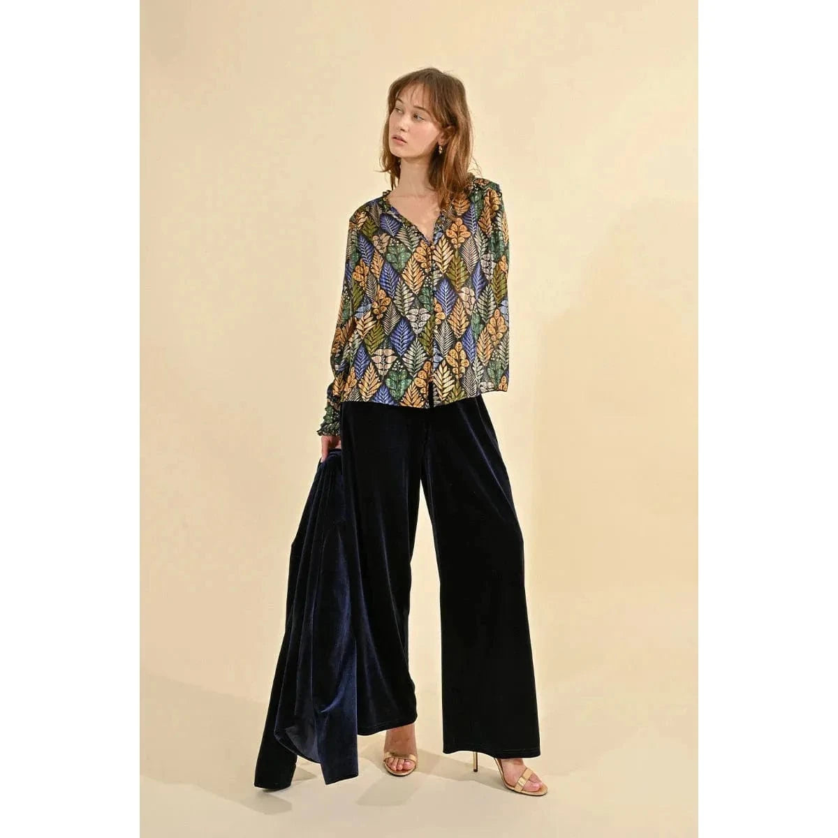 Molly Bracken Molly Bracken Flowing Velvet Pants