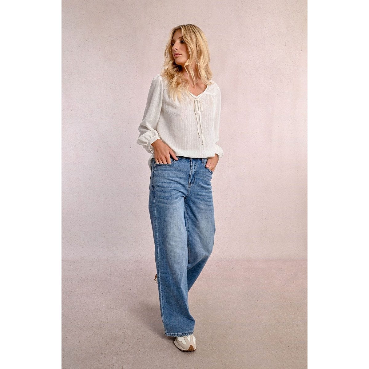Molly Bracken Molly Bracken Jamie Wide Leg Denim Blue Pant