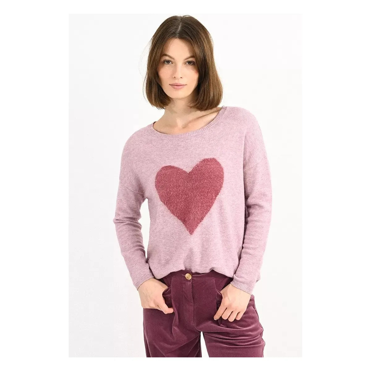 Molly Bracken Mauve / XS Molly Bracken Love Heart Sweater