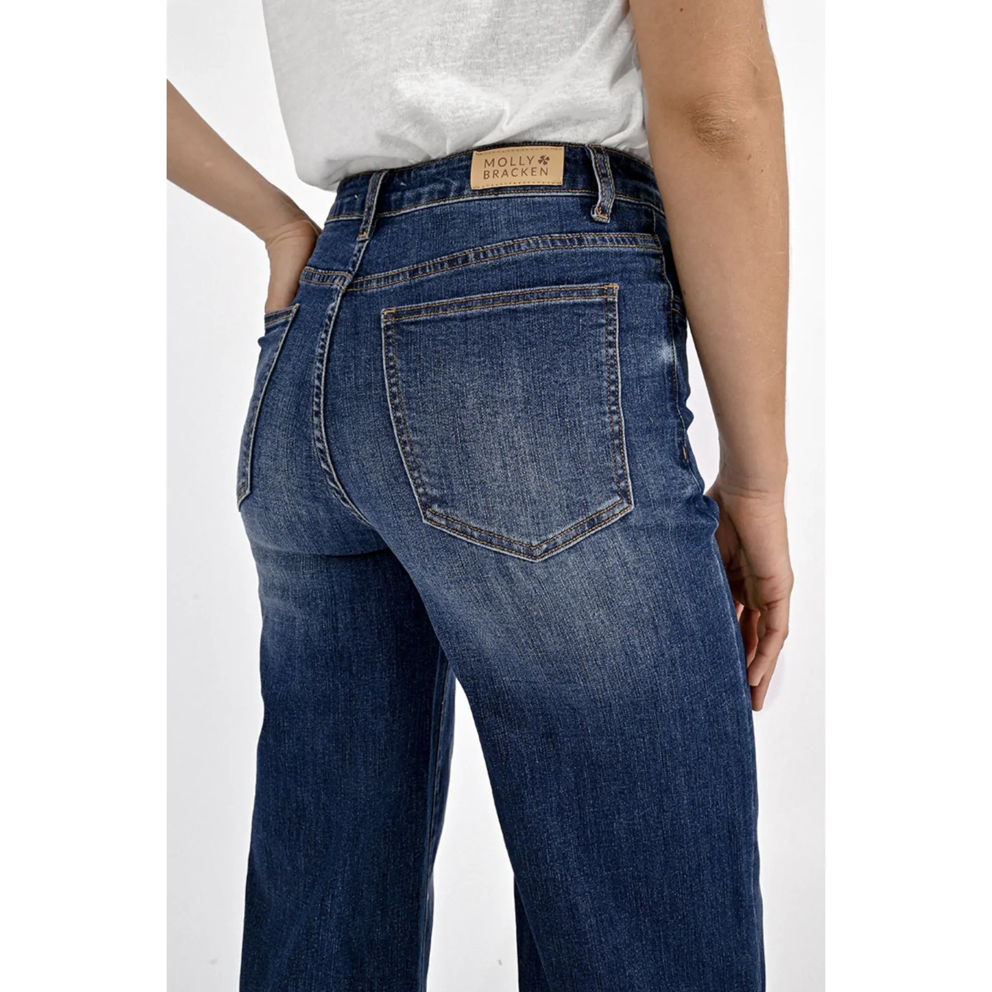 Molly Bracken Jamie Wide Leg Brut Denim Pant