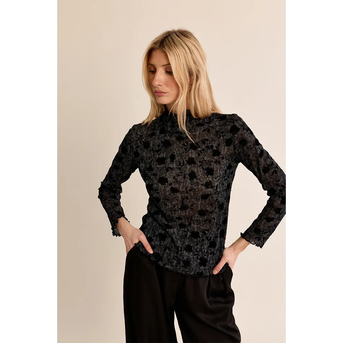 Molly Bracken Semi-Transparent Floral Top