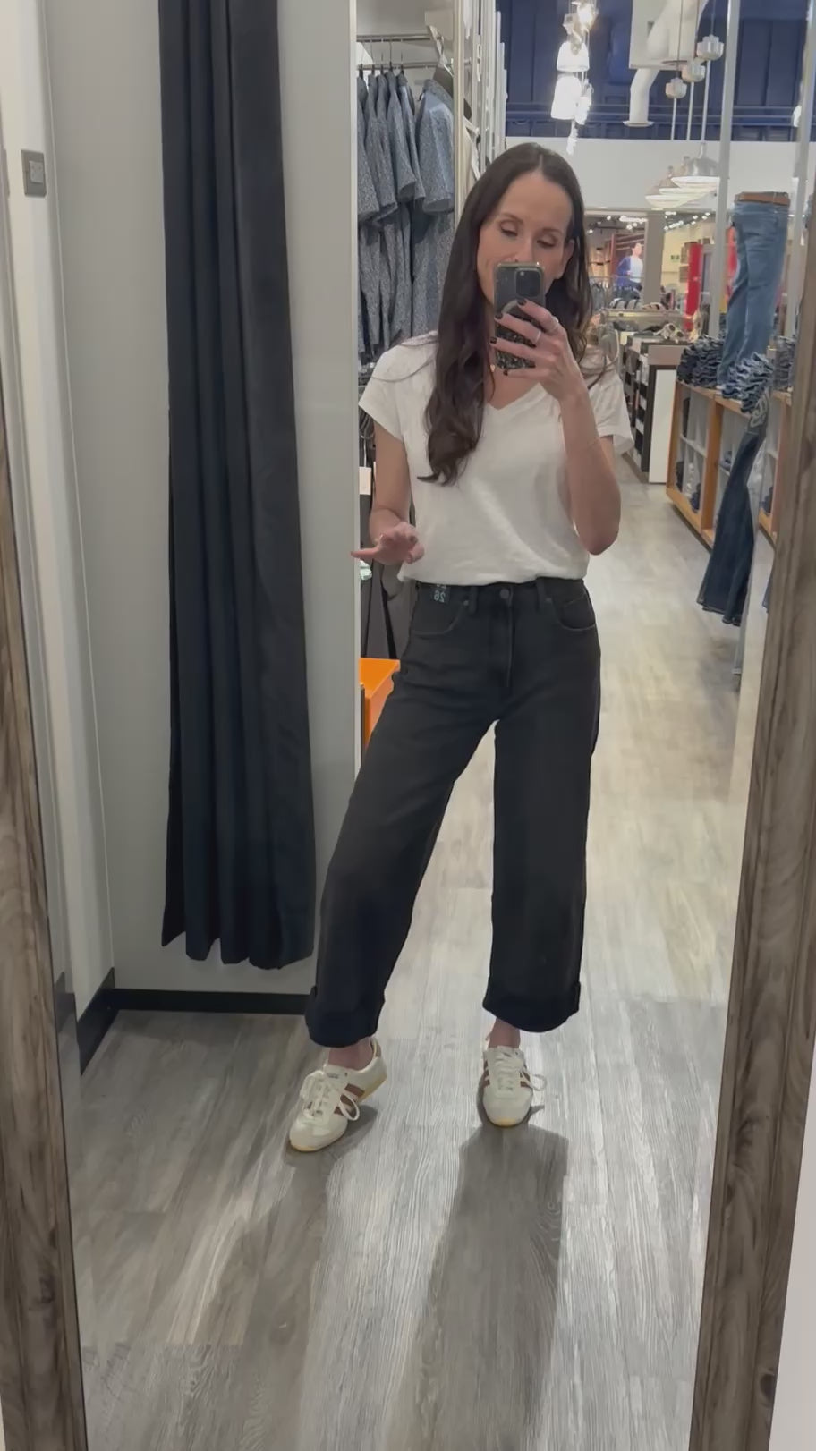 Silver Be Easy Wide Leg Crop in Onyx