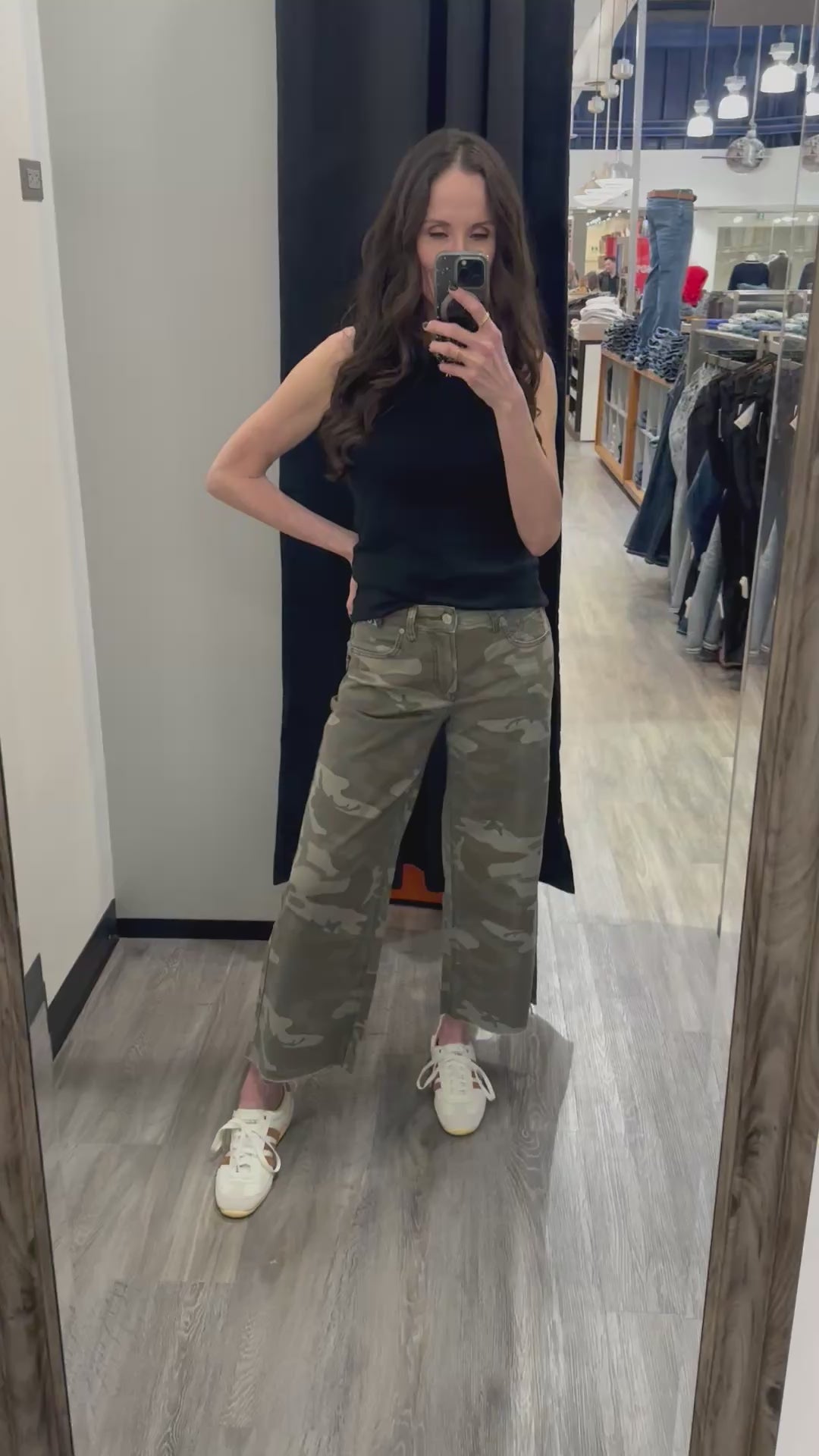 Silver Suki Wide Leg Crop in Camo