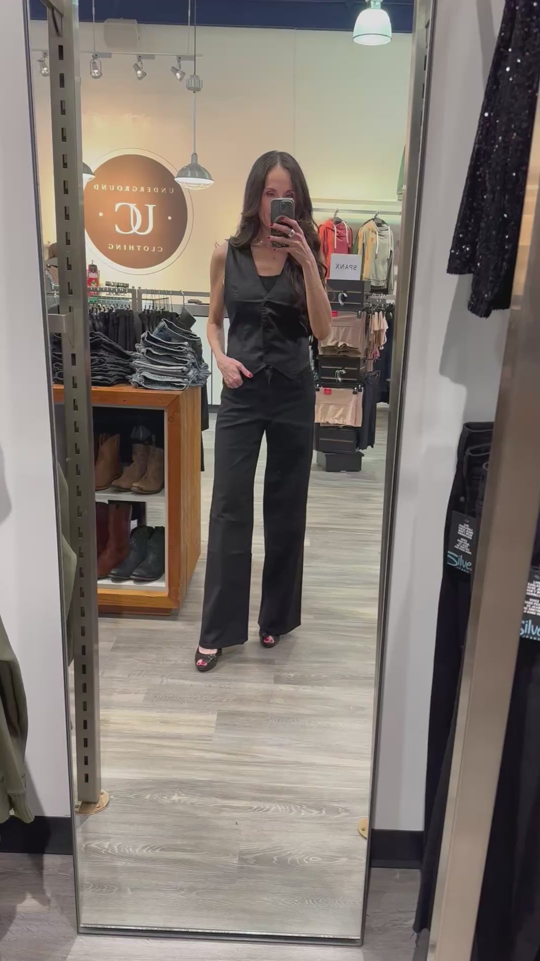 Silver Jeans Black Coated Denim Vest