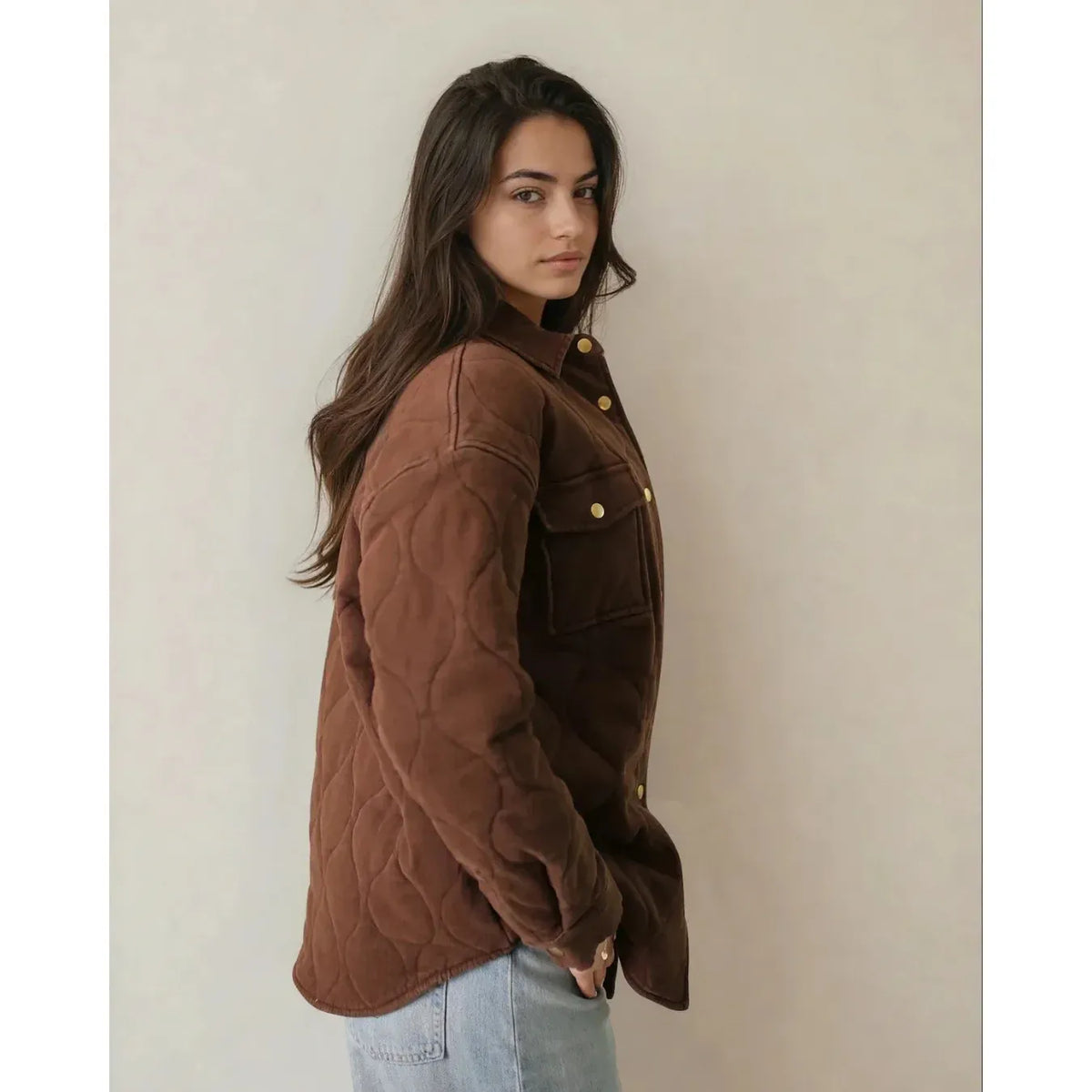 Priv Leni Quilted Brushed Cotton Coat