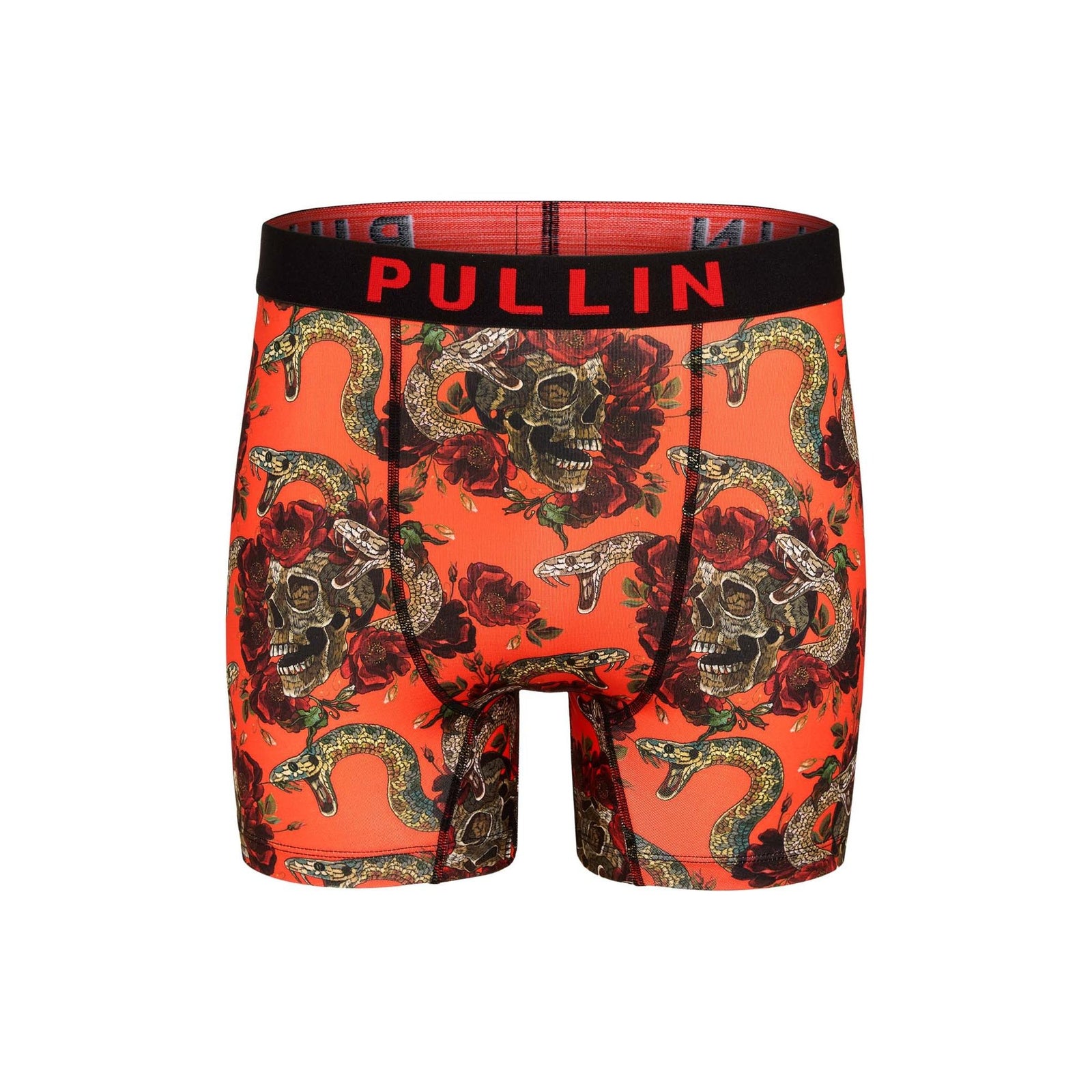 Colorful Pullin Fashion 2 Snaky Brief featuring a skull and snake design, offering comfort and freedom of movement.