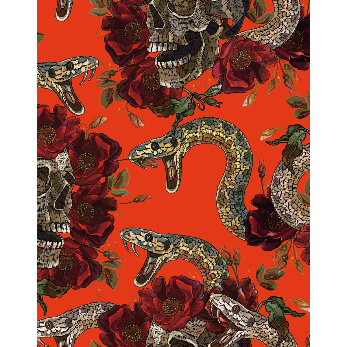 Colorful design featuring skulls and snakes on the Pullin Fashion 2 Snaky Brief, offering comfort and style.