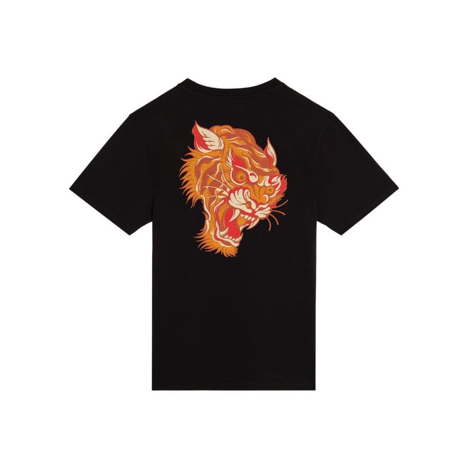 Pullin RelaxBad Tee in black features a stylish tiger design, crafted from 100% cotton for comfort and style.