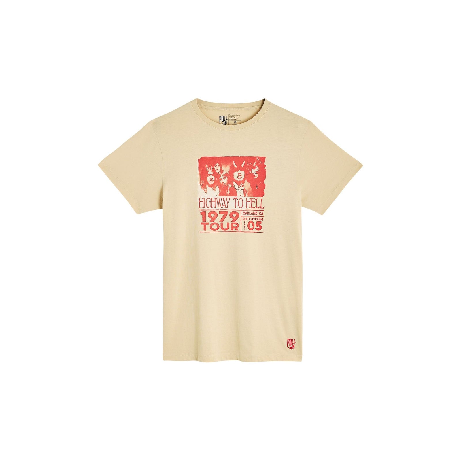 Sport the Pullin Volt Tee, inspired by AC/DC's iconic 1979 concert, perfect for rock rebels and fans alike.