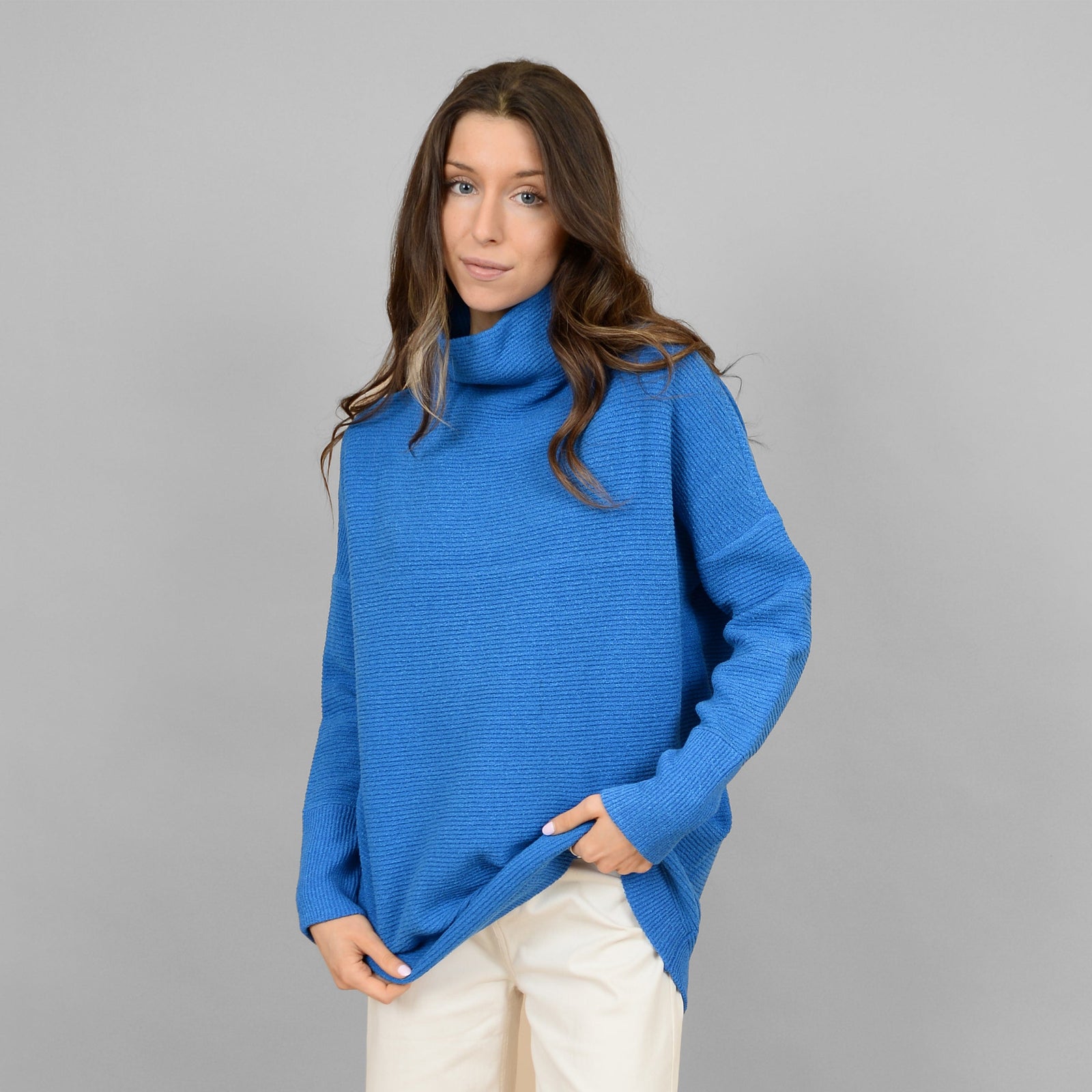 RD Bright Blue / XS Ottoman Mock Neck Sweater