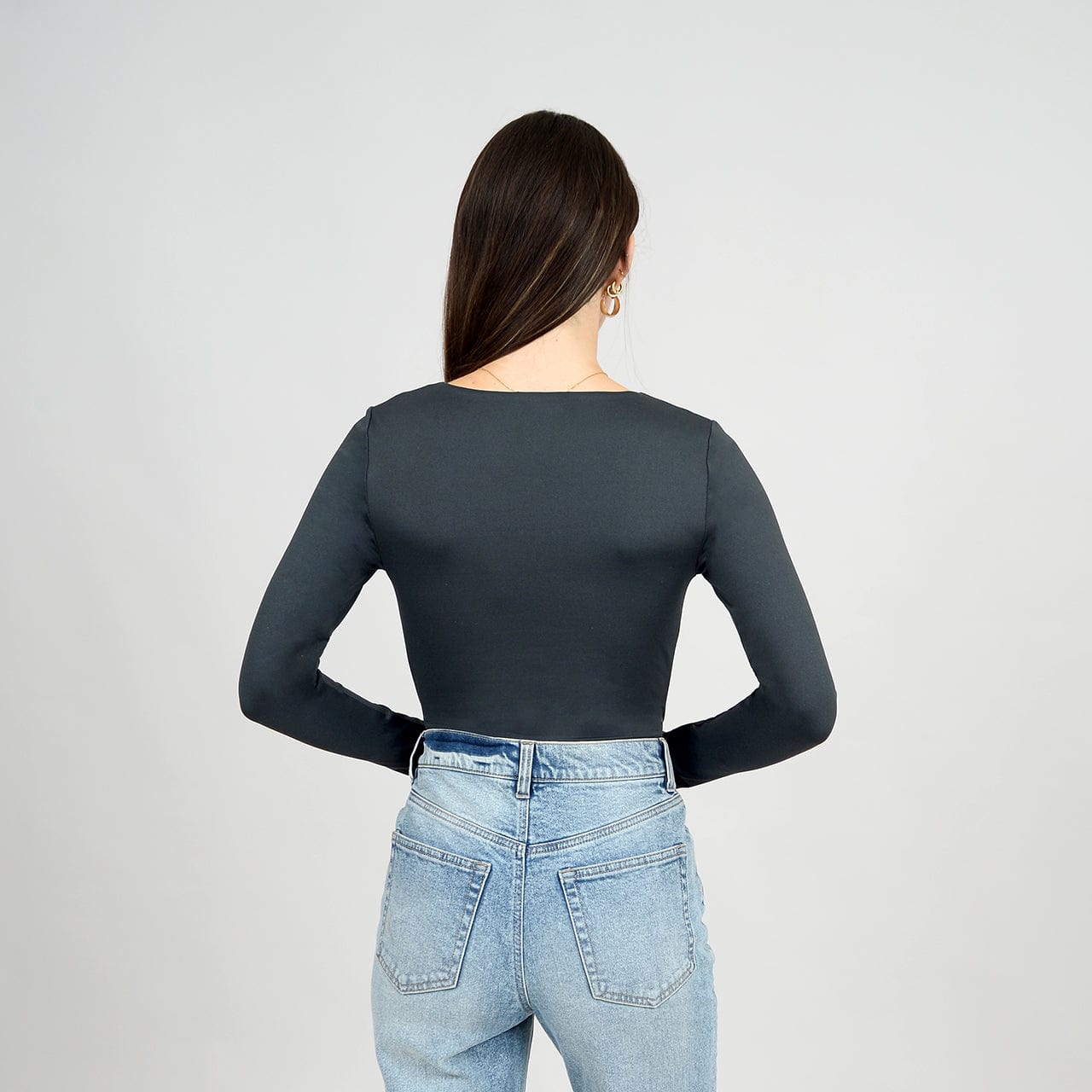 RD Second Skin Elodie Wrap Long Sleeve Bodysuit