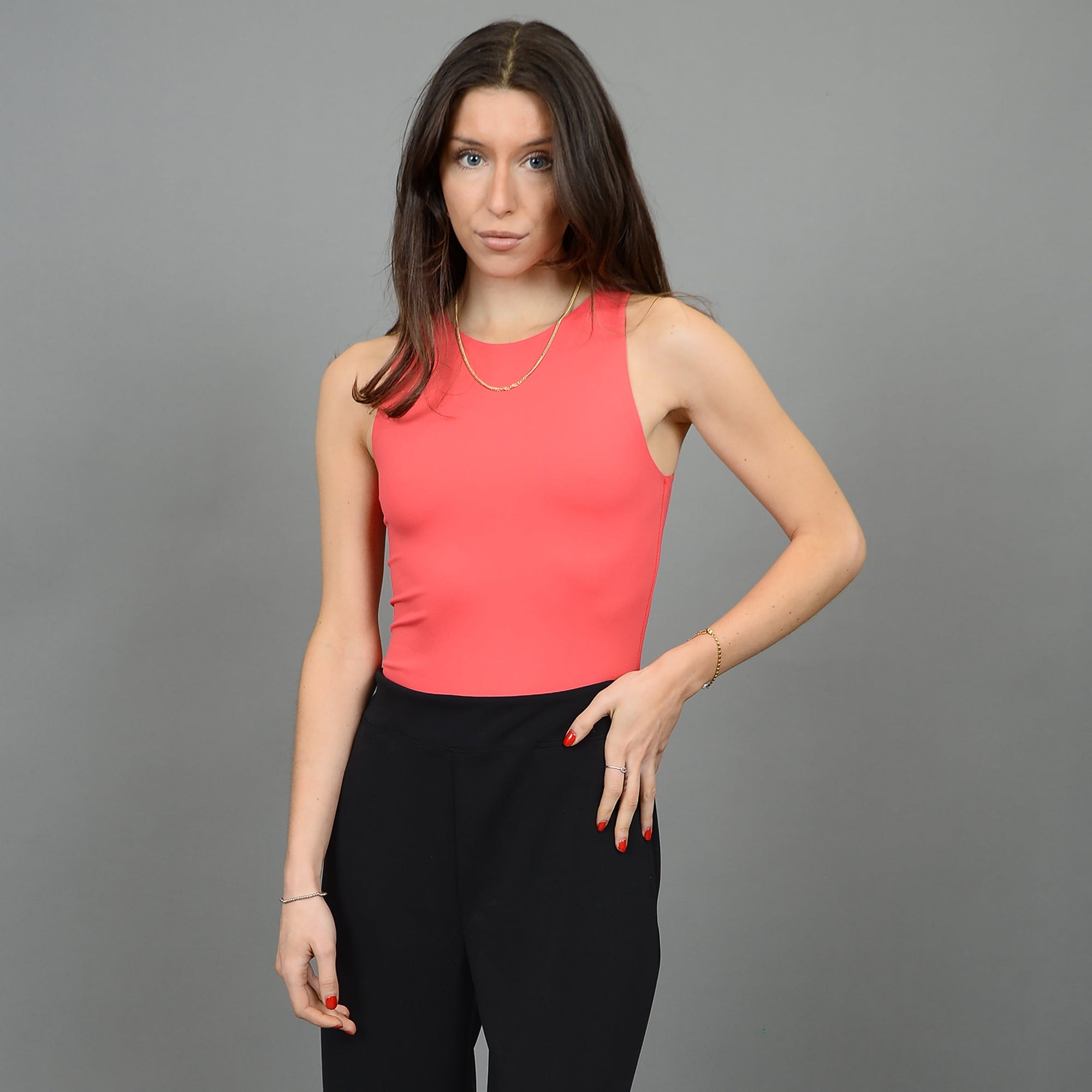 RD Radiant Red / XS Second Skin Roxanna Crewneck Body Suit