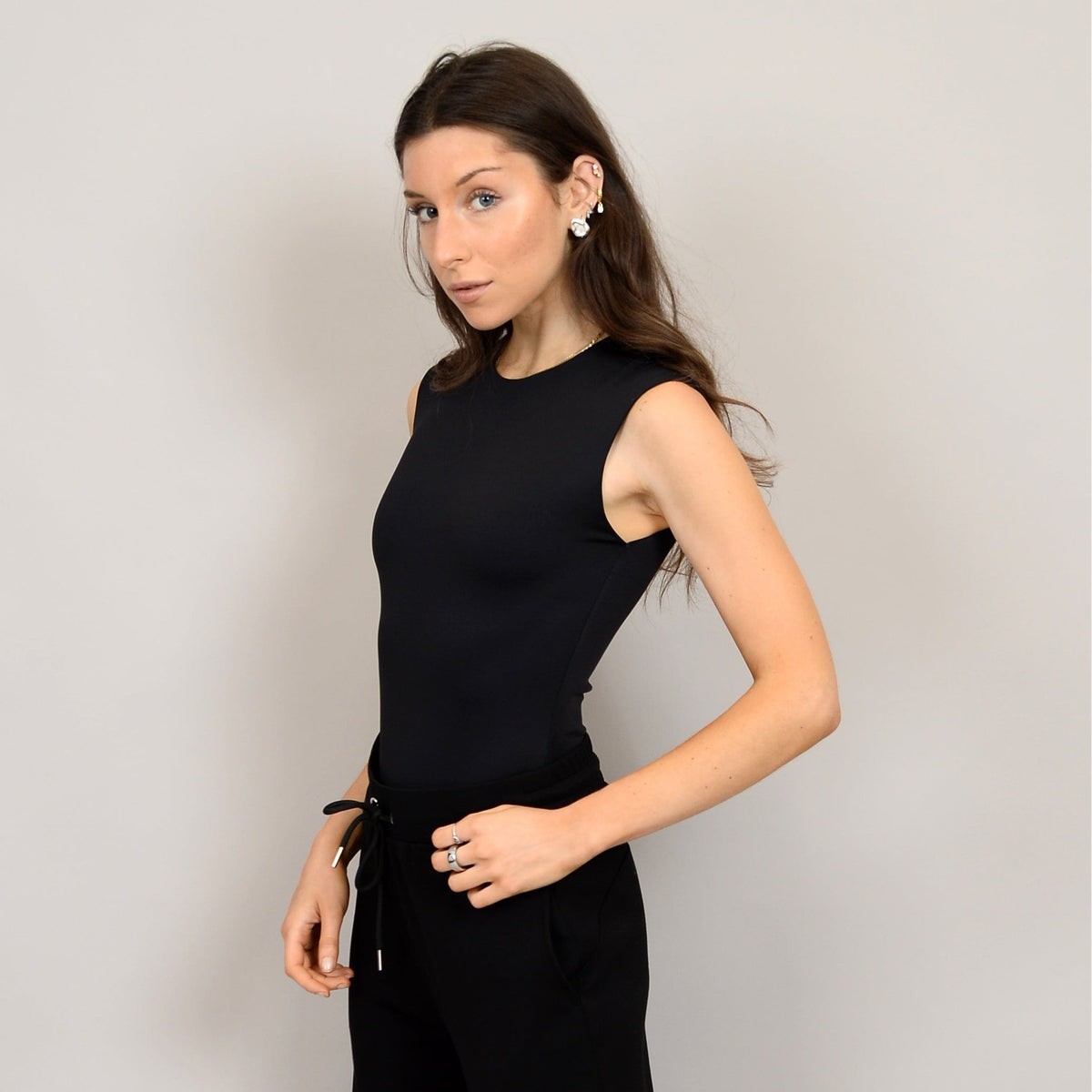 RD Black / XS Second Skin Roxi Crew Sleeveless Bodysuit