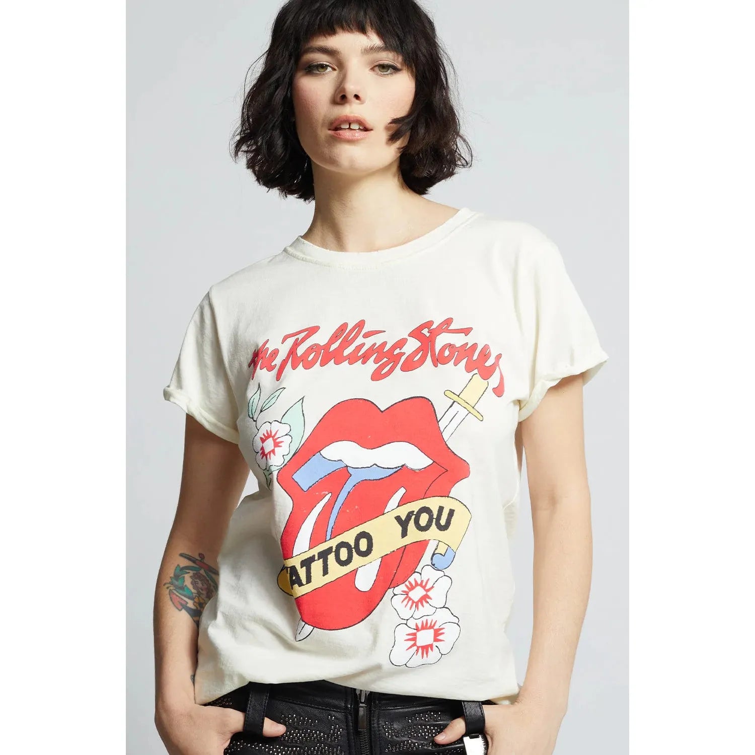 Recycled Karma White / XS Recycled Karma Rolling Stones Tattoo You Tee