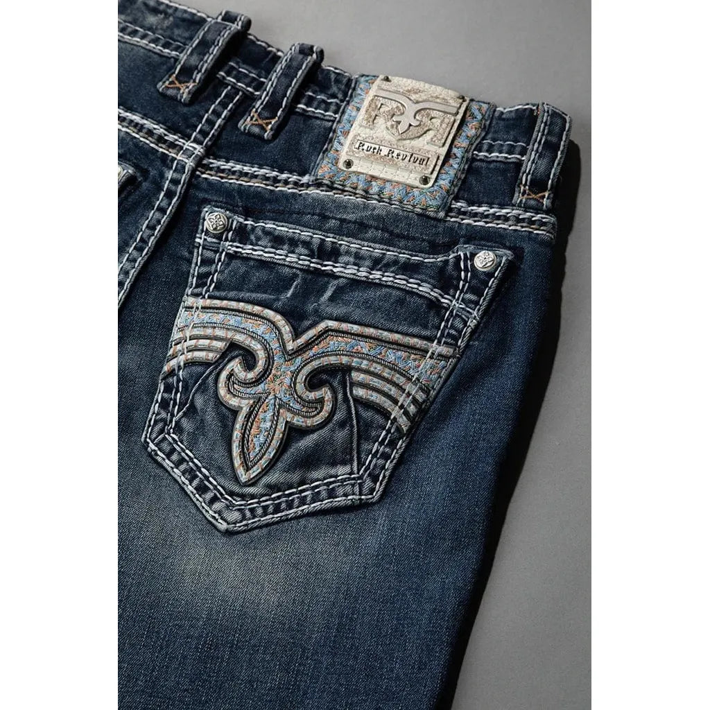 Rock Revival Isaiah J203 Straight Denim features intricate stitching and premium stretch for all-day comfort.