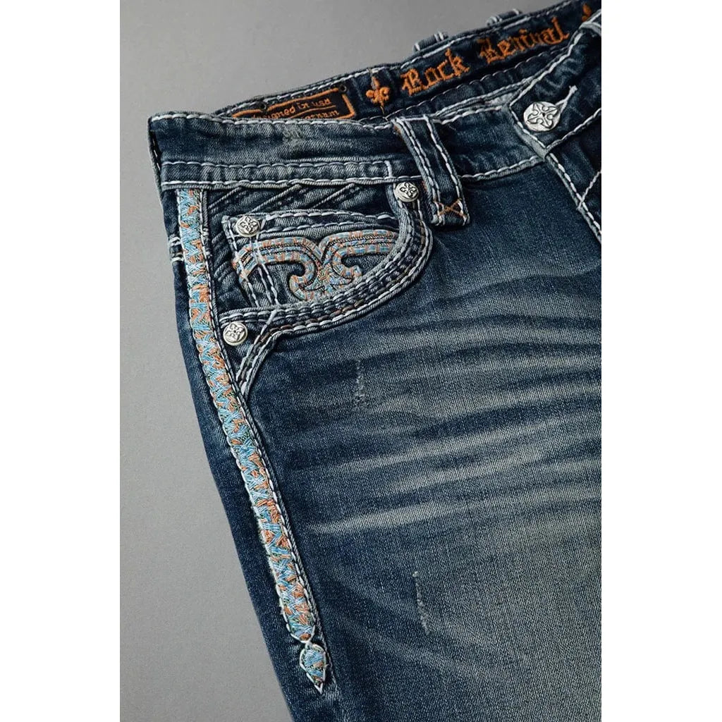 Stylish Rock Revival Isaiah J203 Straight Denim with intricate stitching and premium stretch for all-day comfort.