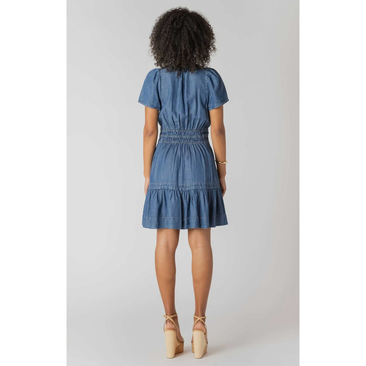 Room 34 Smocked Waist Tiered Mini Dress
