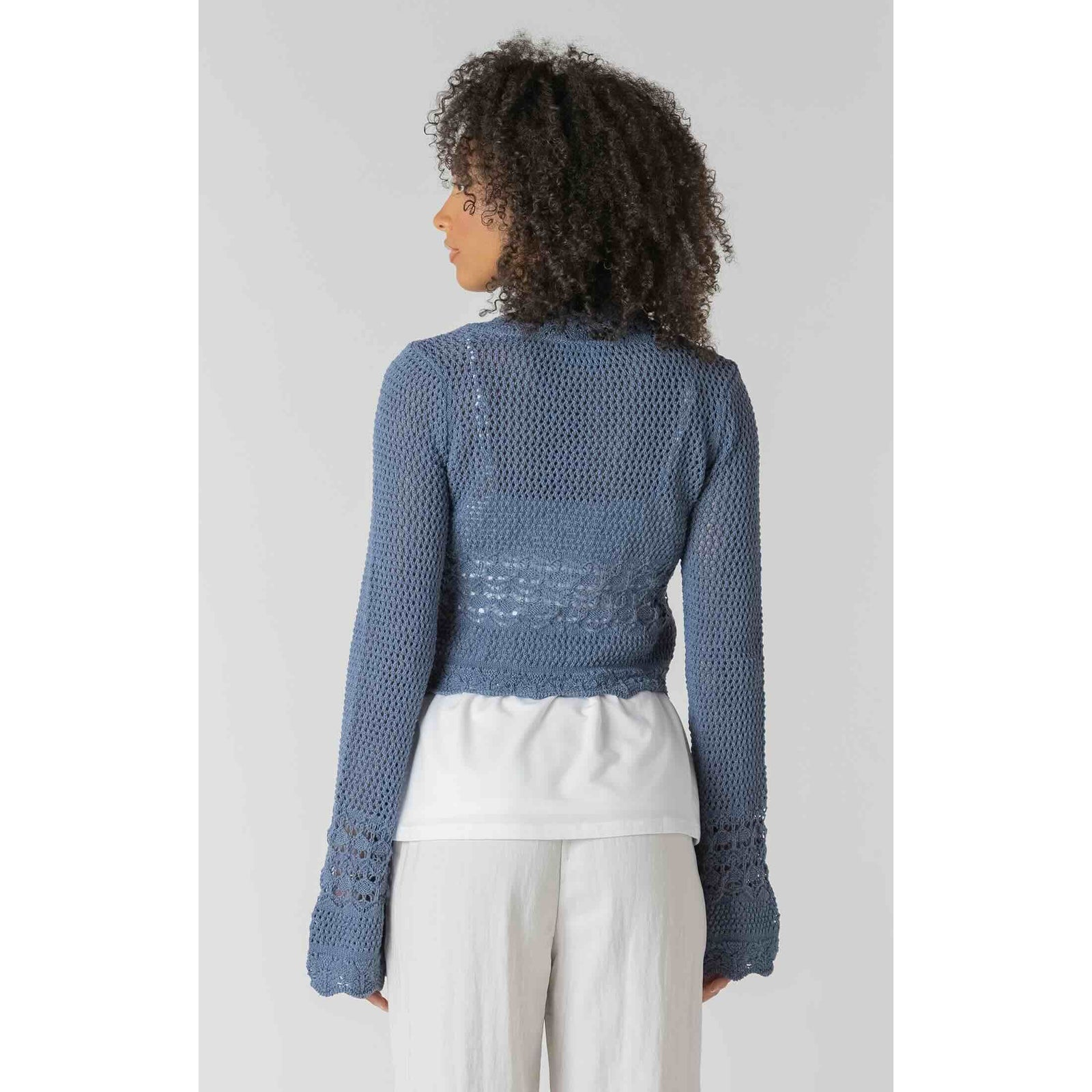 Room 34 Tie Front Crochet Cardigan