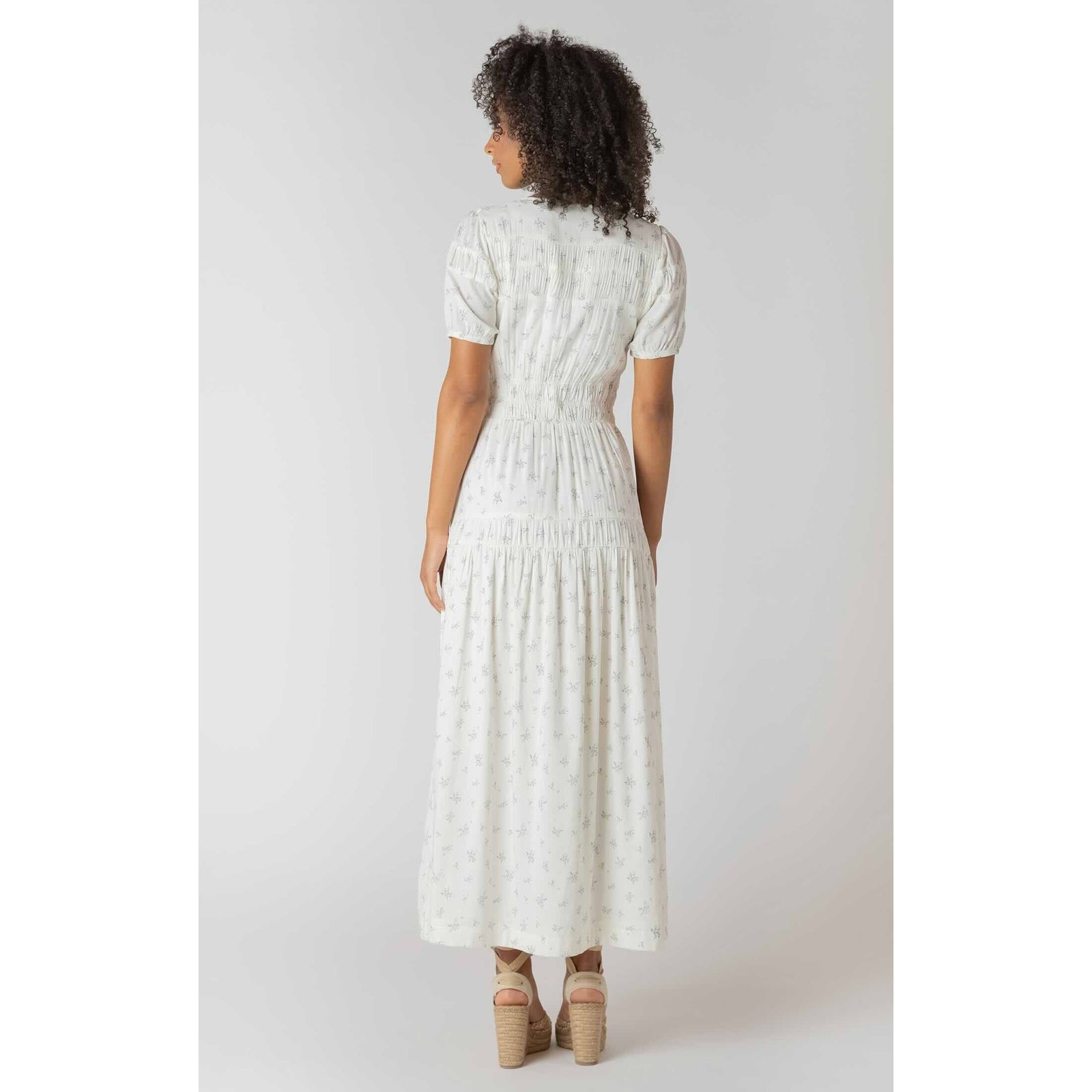 Room 34 Floral Button Smocked Dress