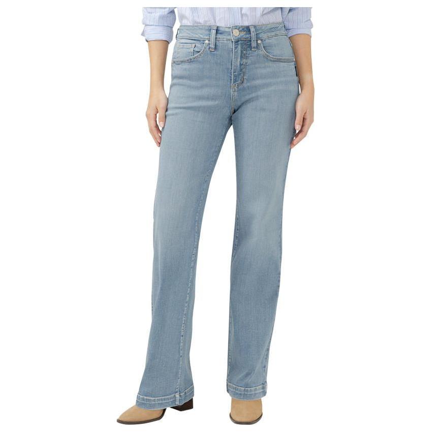 Silver Avery Trouser in Mateo from Silver Jeans Co. features a curvy-friendly high rise design, perfect for accentuating your curves.