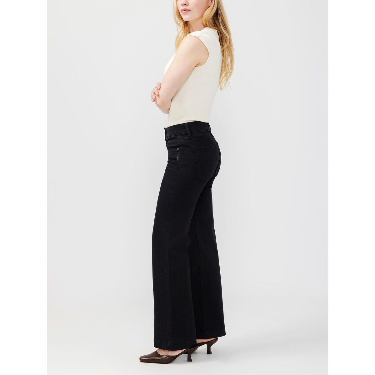 Silver Avery Trouser in Black