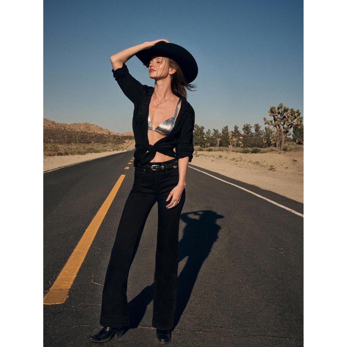 Silver Avery Trouser in Black