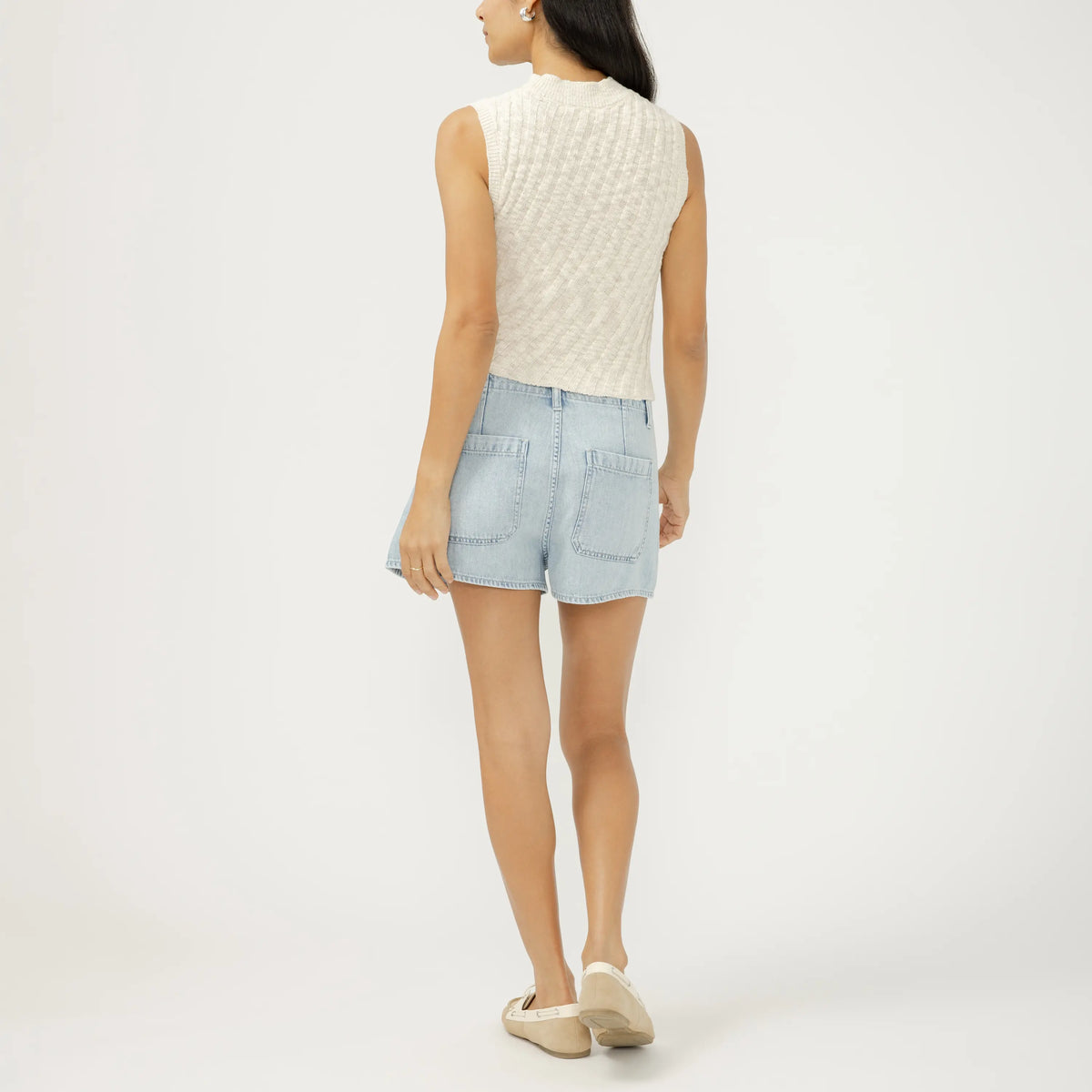 Silver Drawstring Beach Short