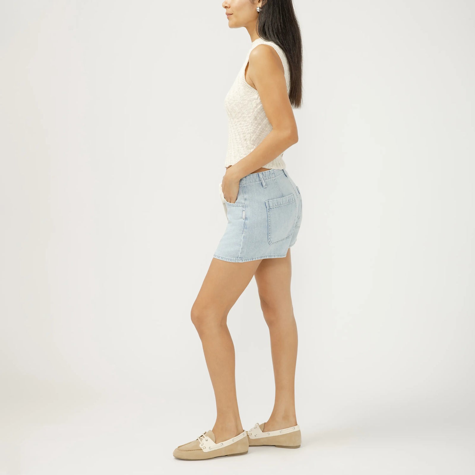 Silver Drawstring Beach Short