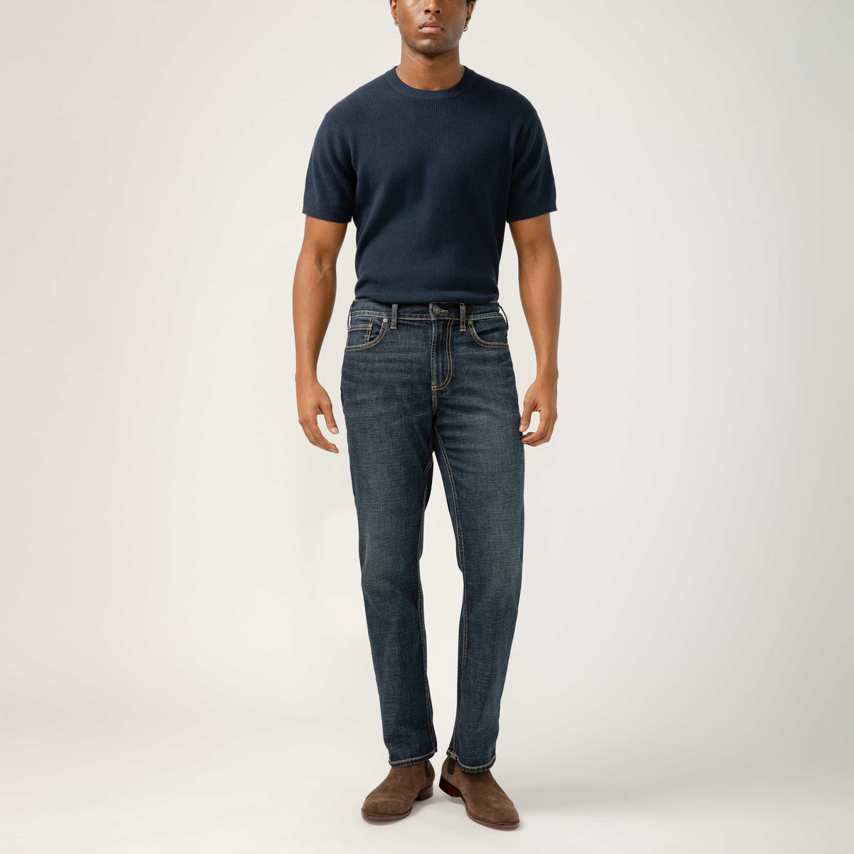 Silver Grayson Straight Denim in Indigo