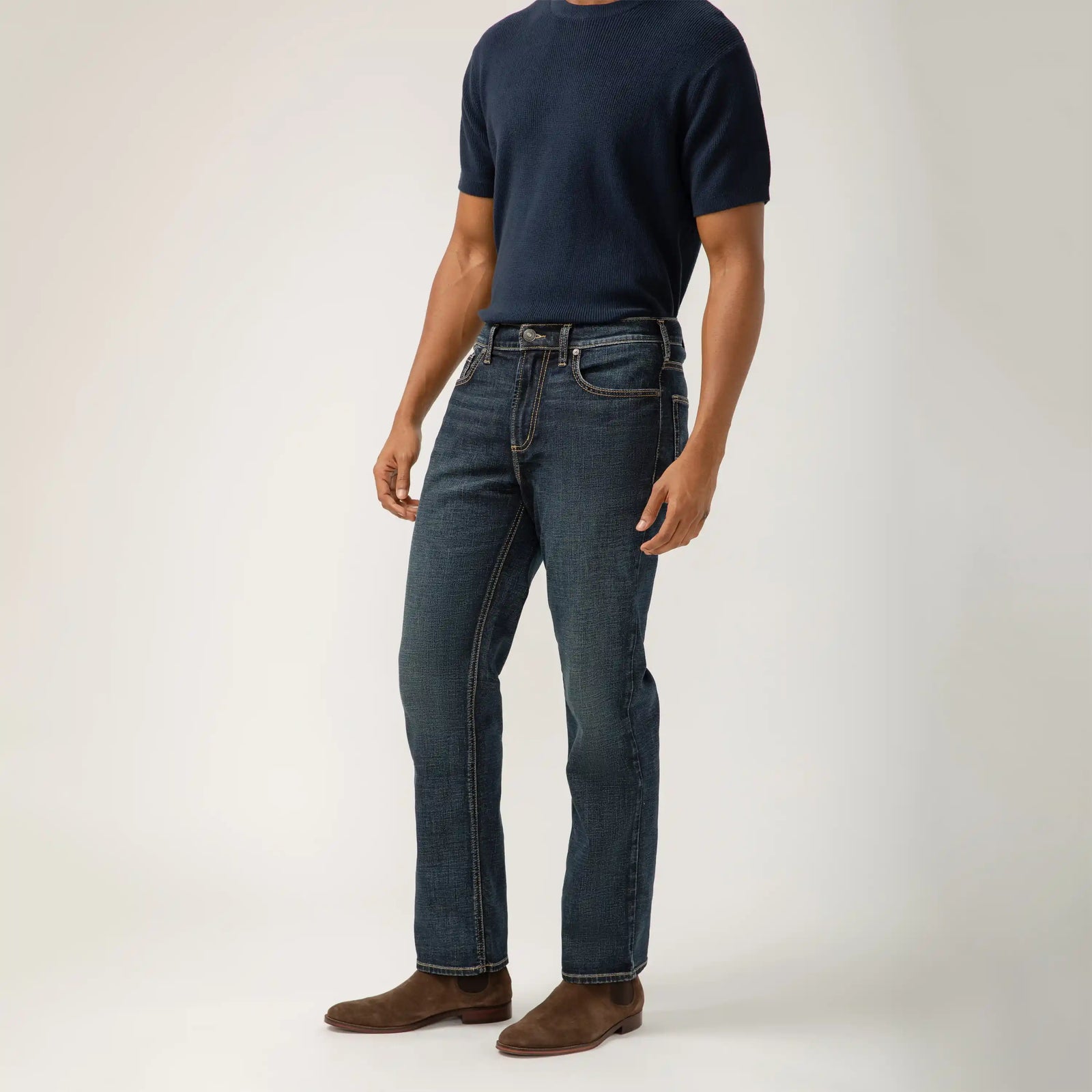 Silver Grayson Straight Denim in Indigo