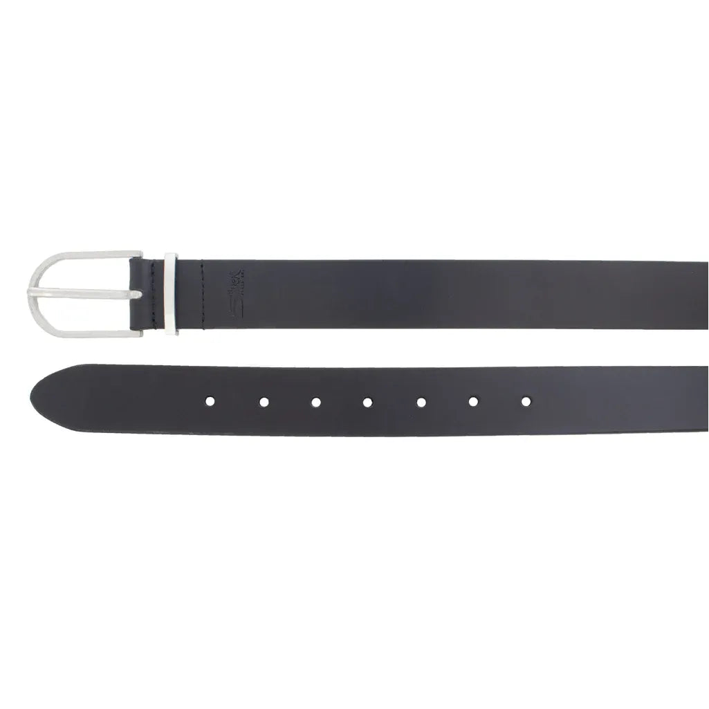Silver Jeans 35MM leather belt with refined harness buckle and metal loop, women's genuine leather belt