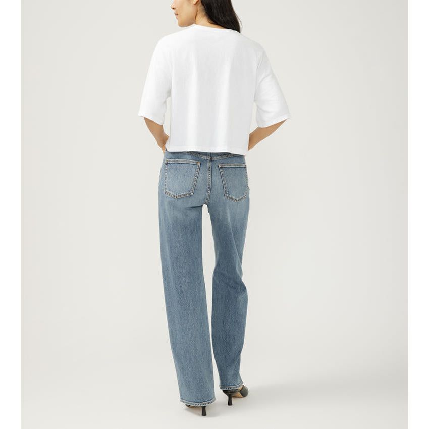 Stylishly showcasing the Silver Highly Desirable Trouser in London, perfect for a vintage-inspired look.