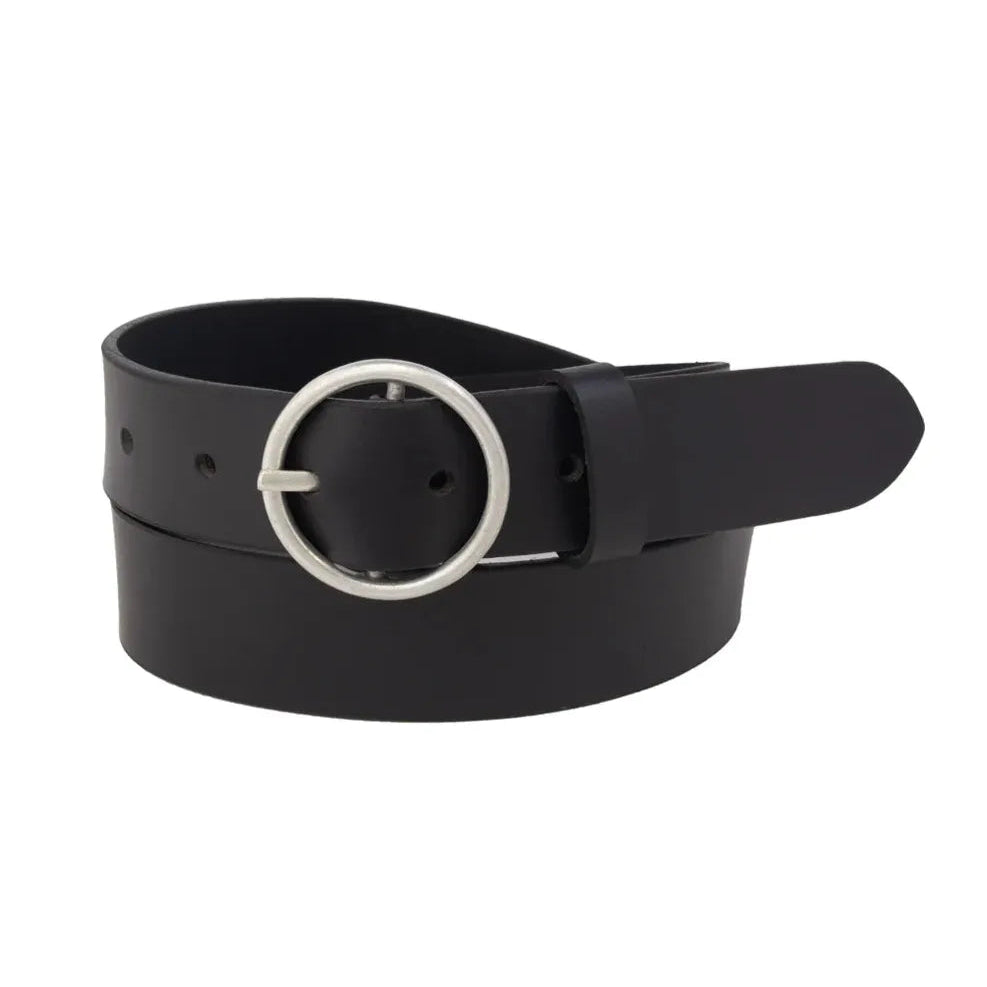 Silver Jeans Circle Buckle 35MM Leather Belt